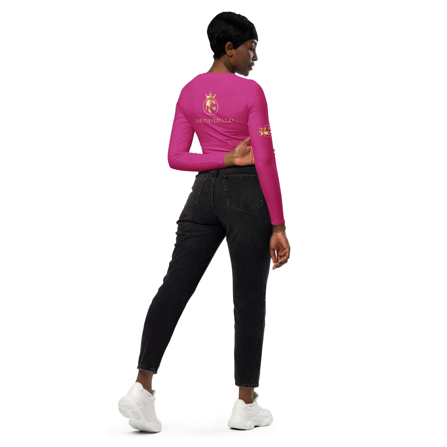 Jdlino Brand P/G Recycled long-sleeve crop top