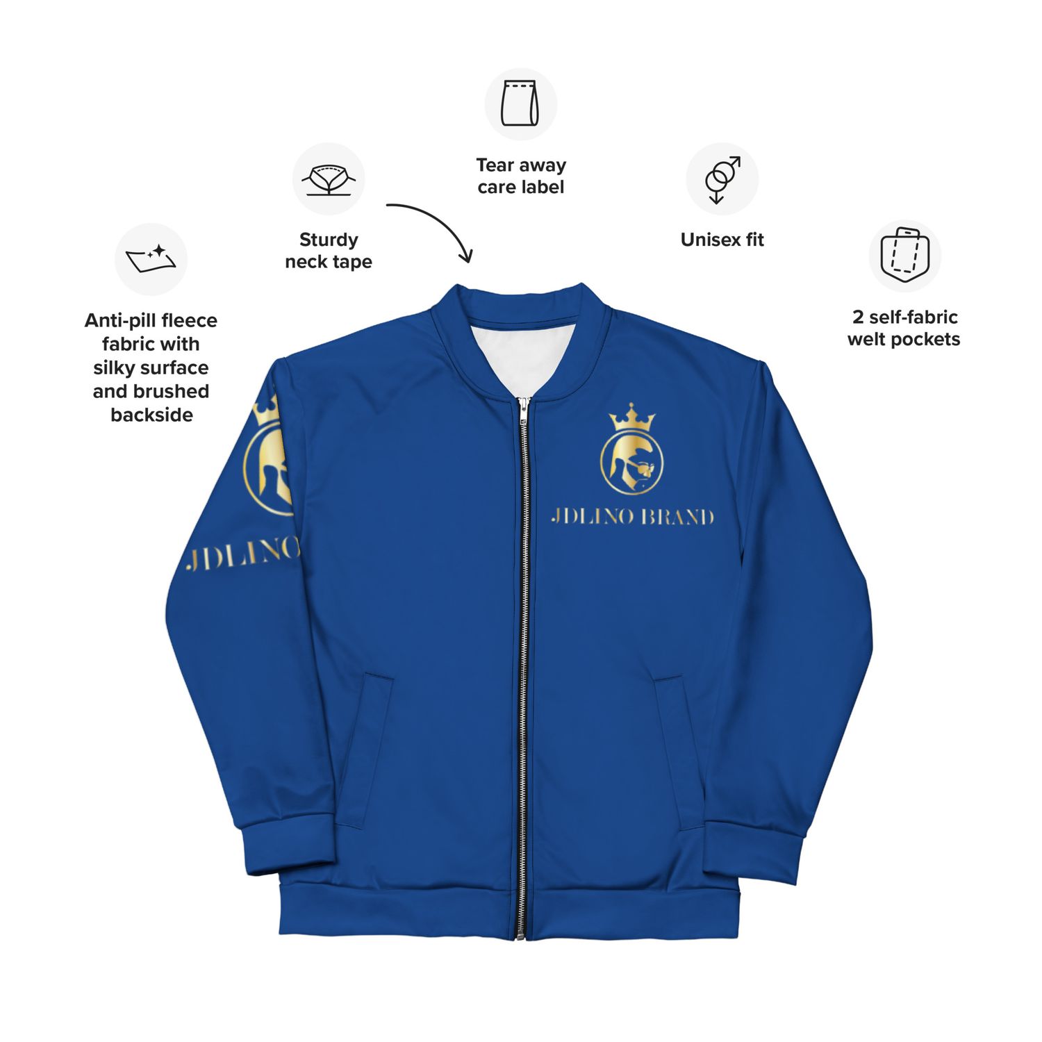 JdLino Brand B/G Unisex Bomber Jacket