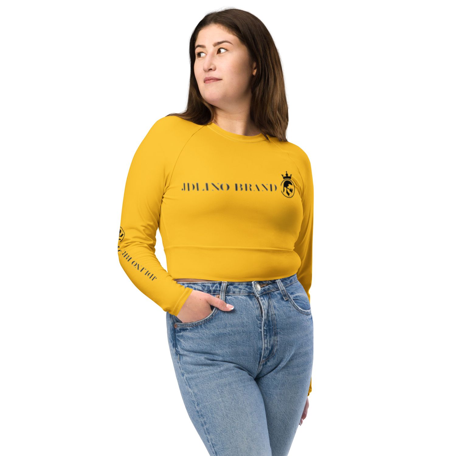 JdLino Brand Y/B Recycled long-sleeve crop top