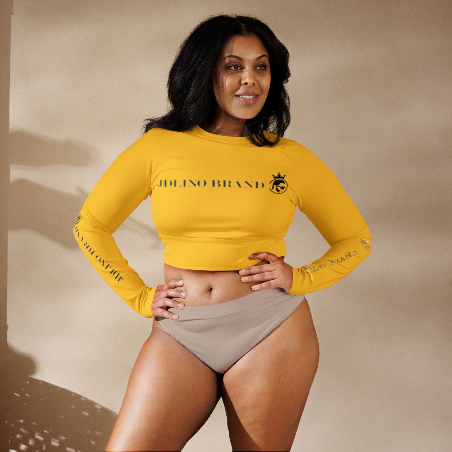JdLino Brand Y/B Recycled long-sleeve crop top