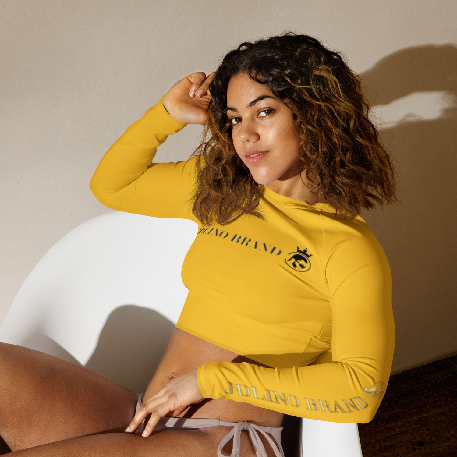 JdLino Brand Y/B Recycled long-sleeve crop top
