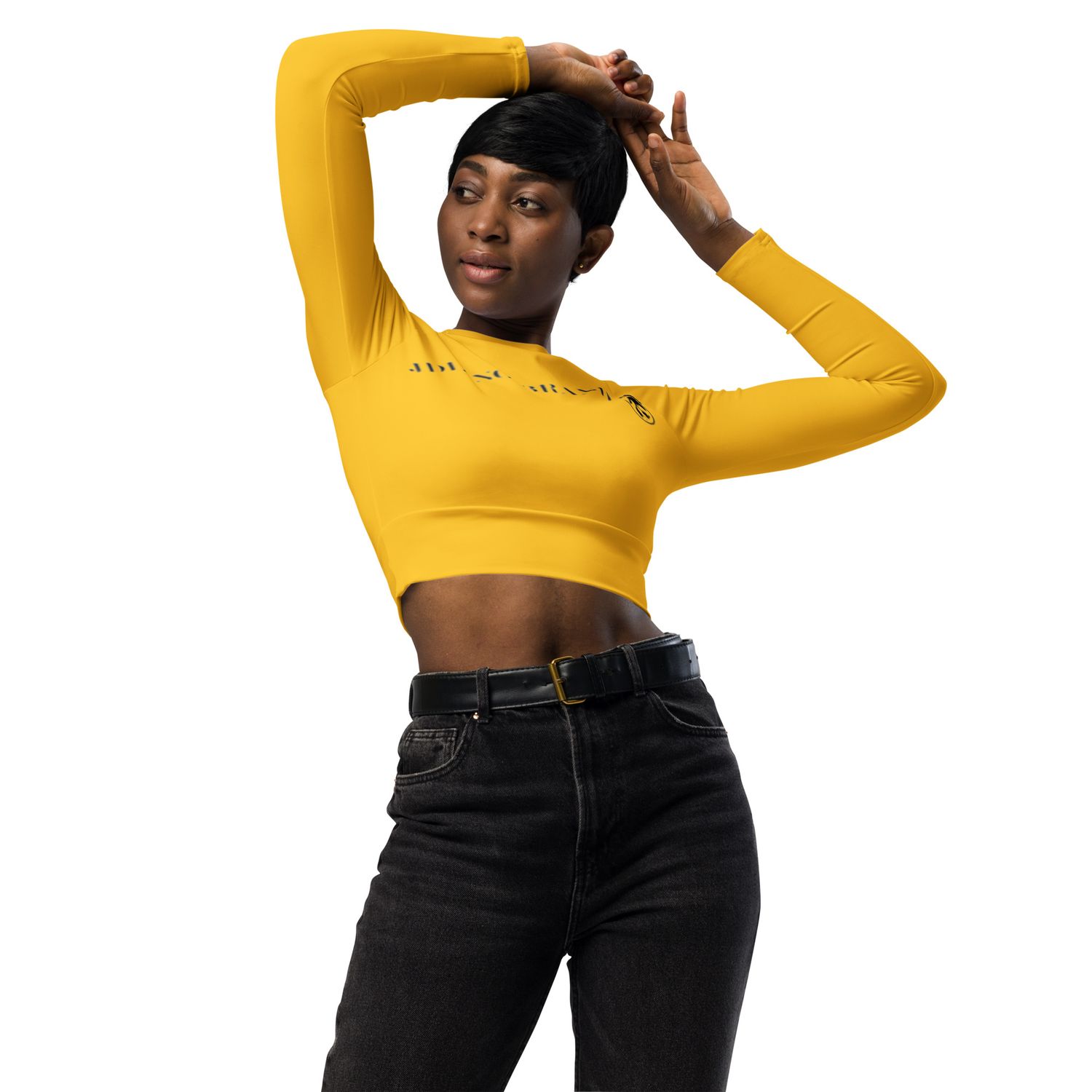 JdLino Brand Y/B Recycled long-sleeve crop top