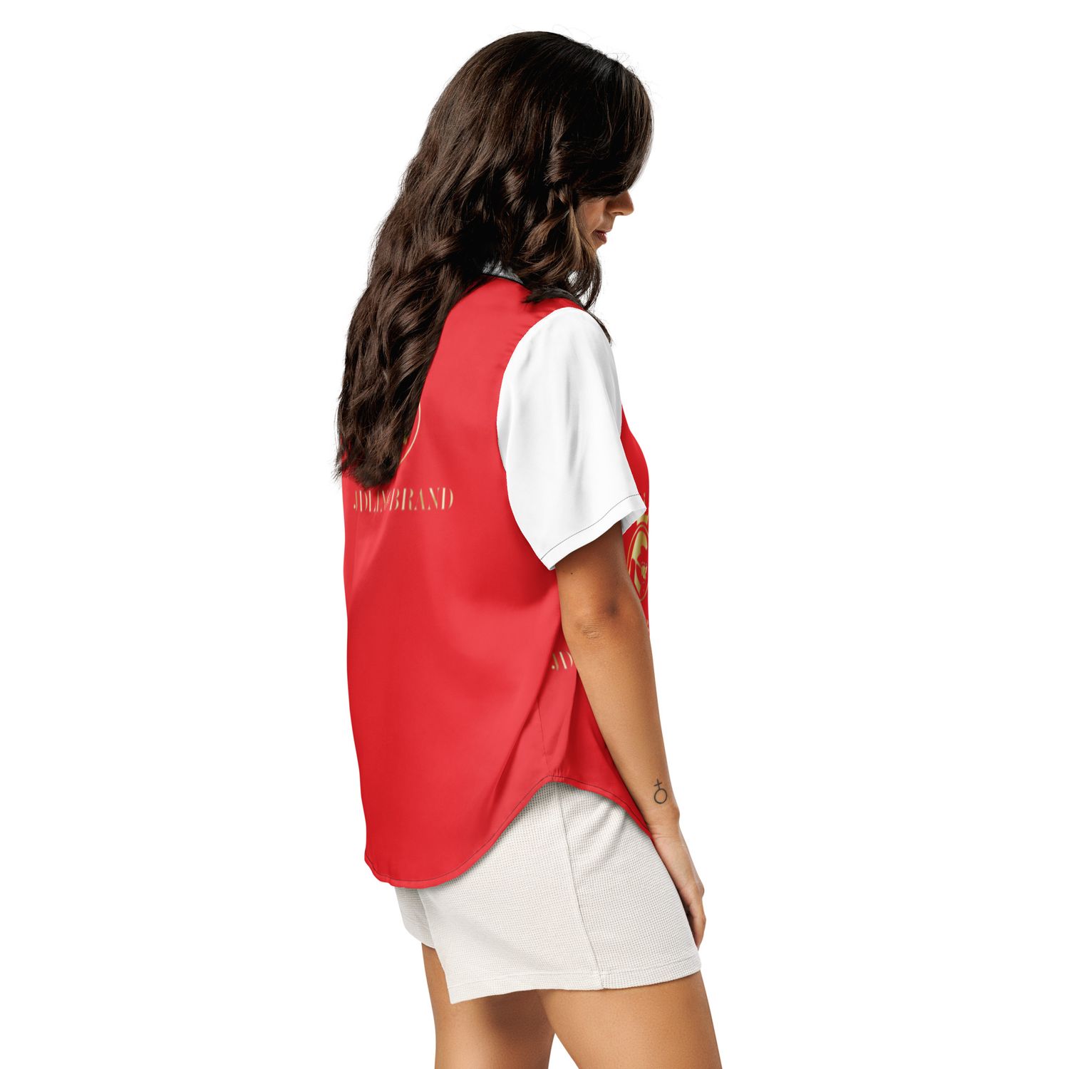 JdLino Brand R/G All-over print women’s short sleeve pajama top