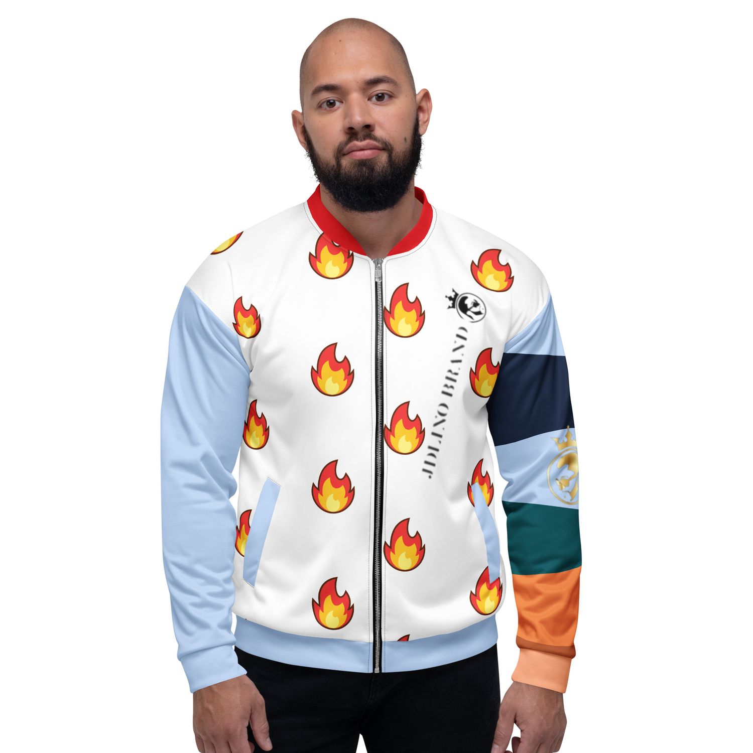 JdLino Brand Fire/LB Unisex Bomber Jacket