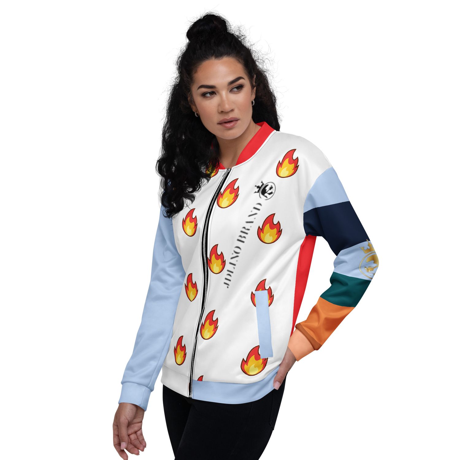 JdLino Brand Fire/LB Unisex Bomber Jacket