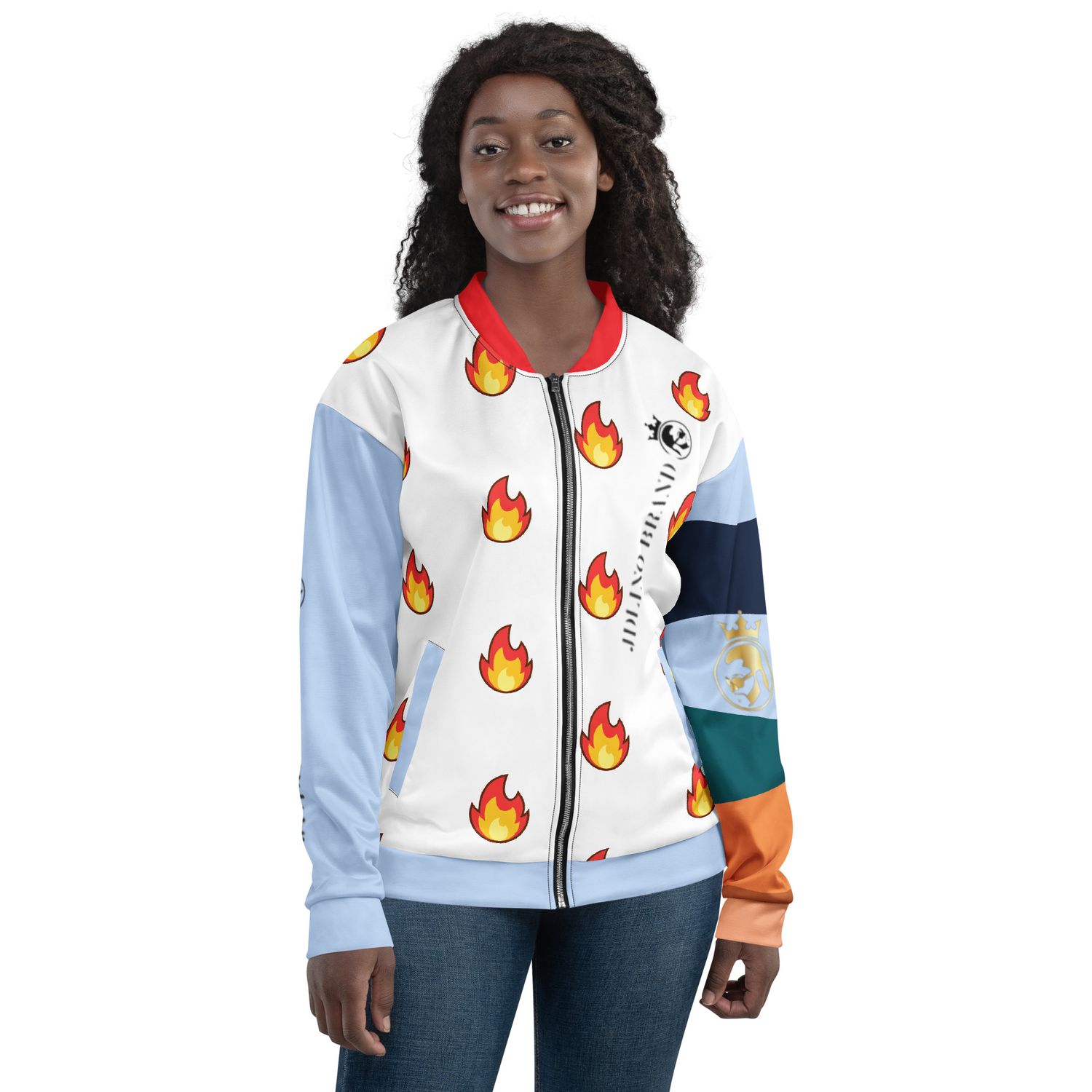 JdLino Brand Fire/LB Unisex Bomber Jacket