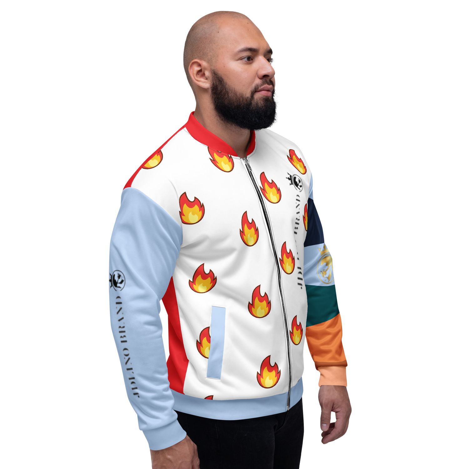 JdLino Brand Fire/LB Unisex Bomber Jacket