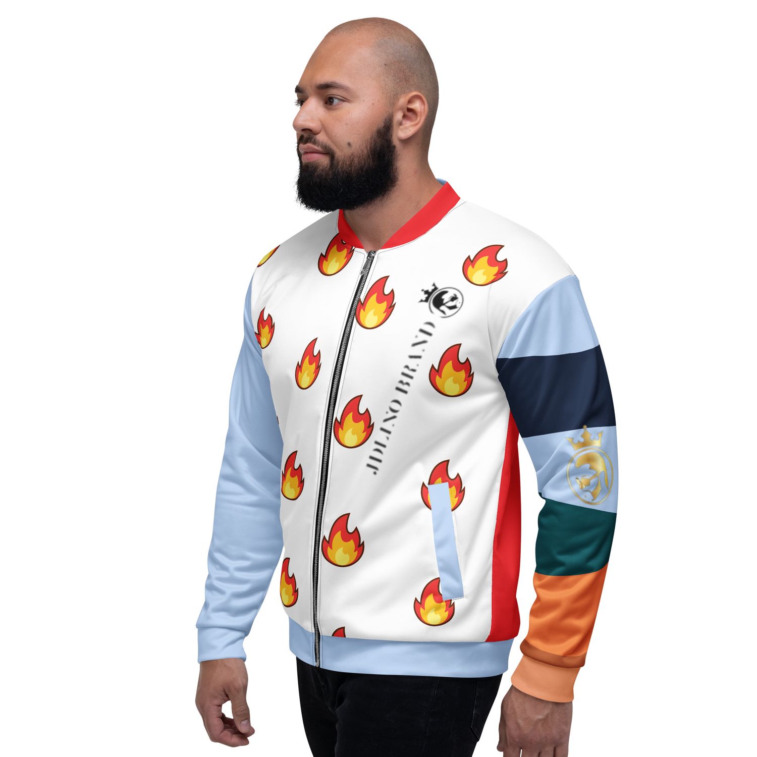 JdLino Brand Fire/LB Unisex Bomber Jacket