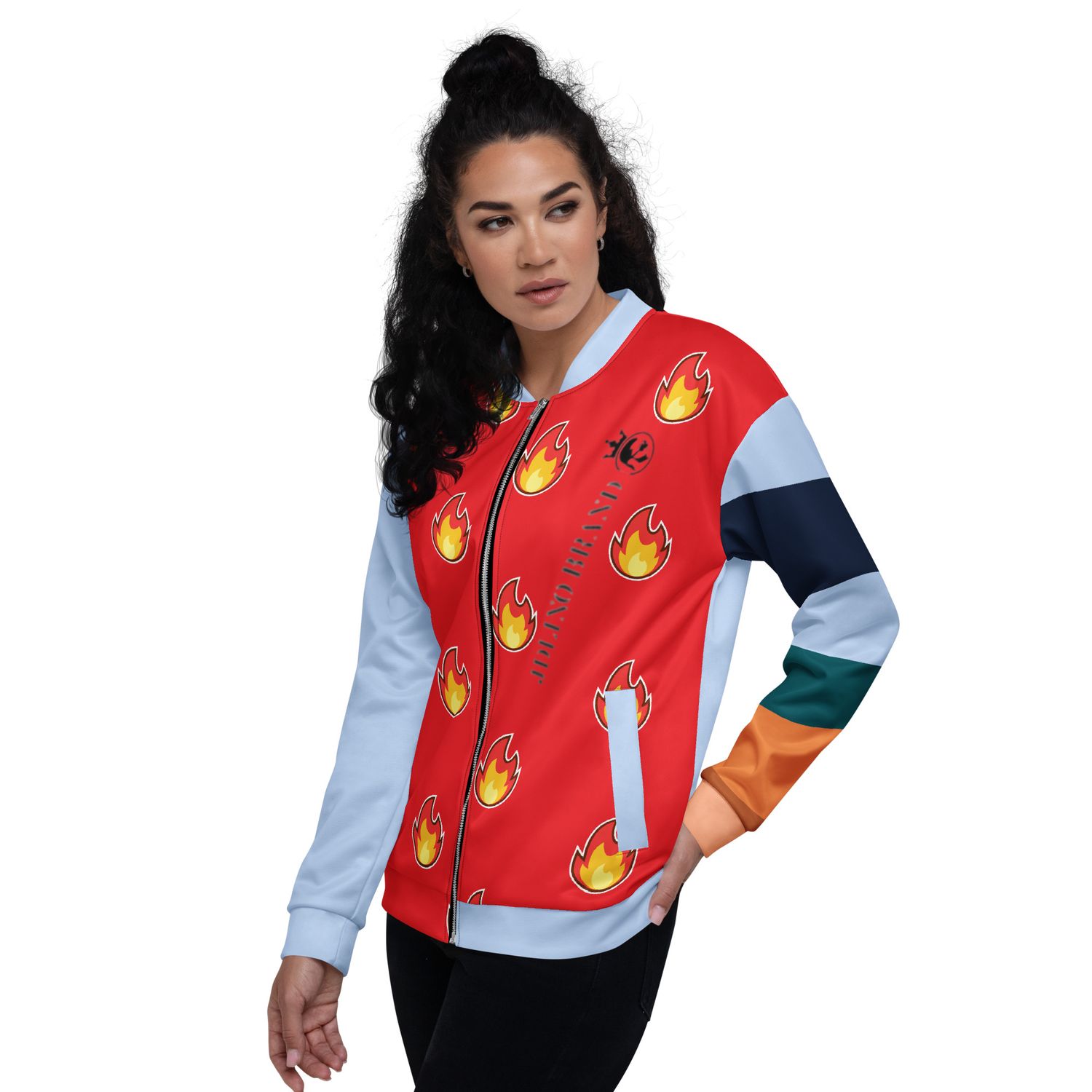 JdLino Brand Fire R/LB Unisex Bomber Jacket
