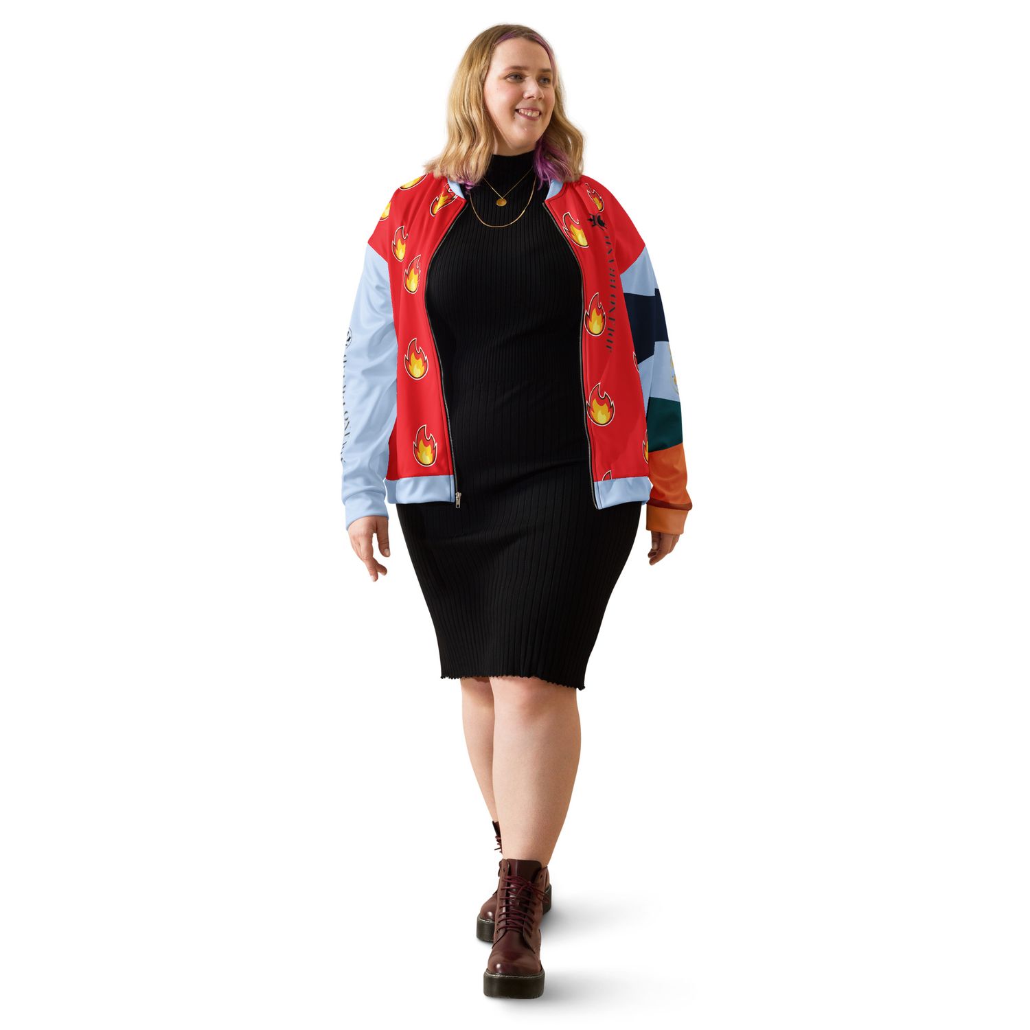 JdLino Brand Fire R/LB Unisex Bomber Jacket