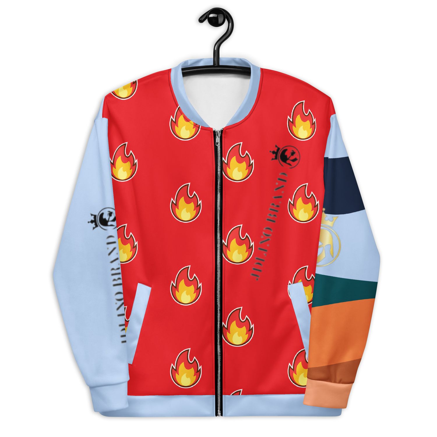 JdLino Brand Fire R/LB Unisex Bomber Jacket