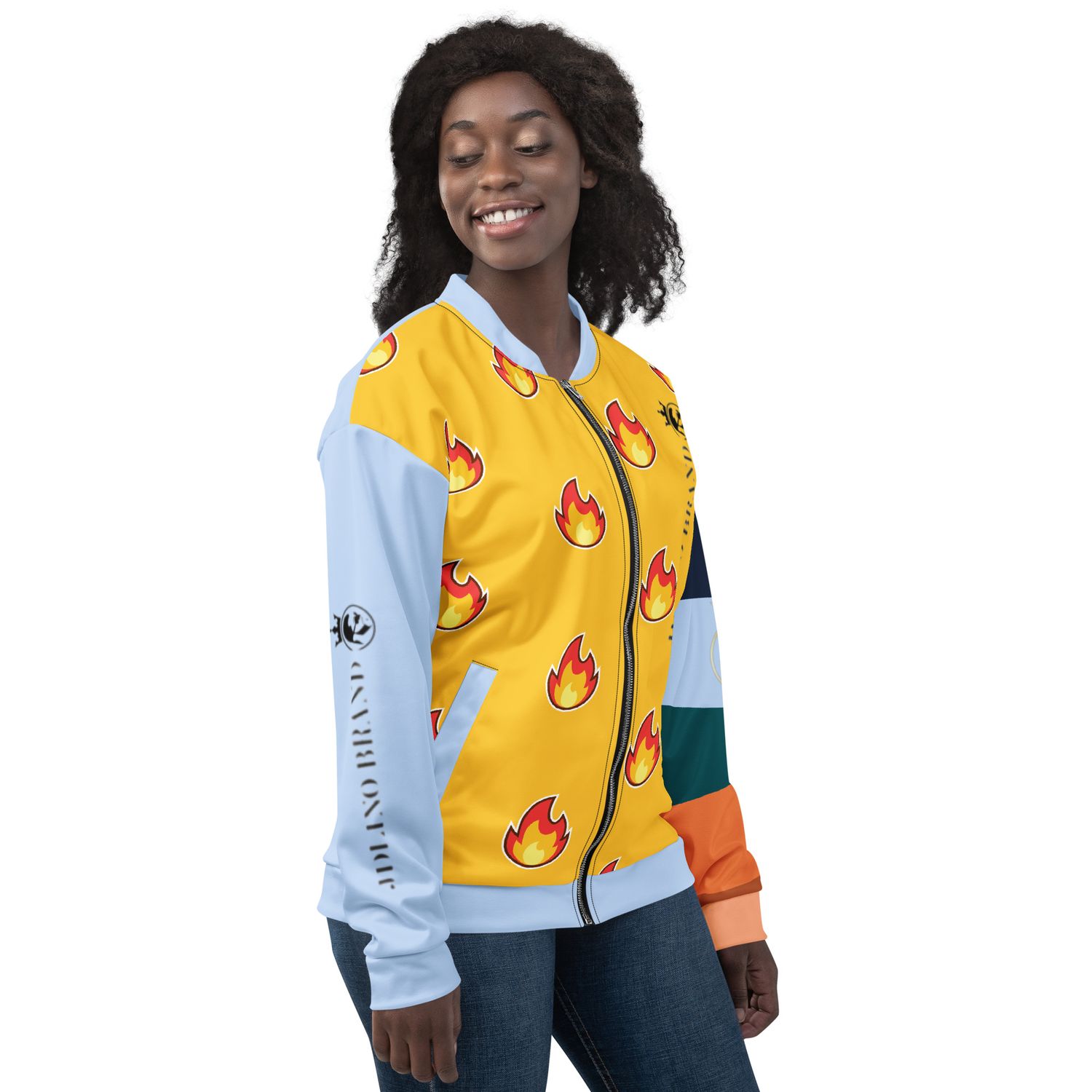 JdLino Brand Y Fire/ LB Unisex Bomber Jacket