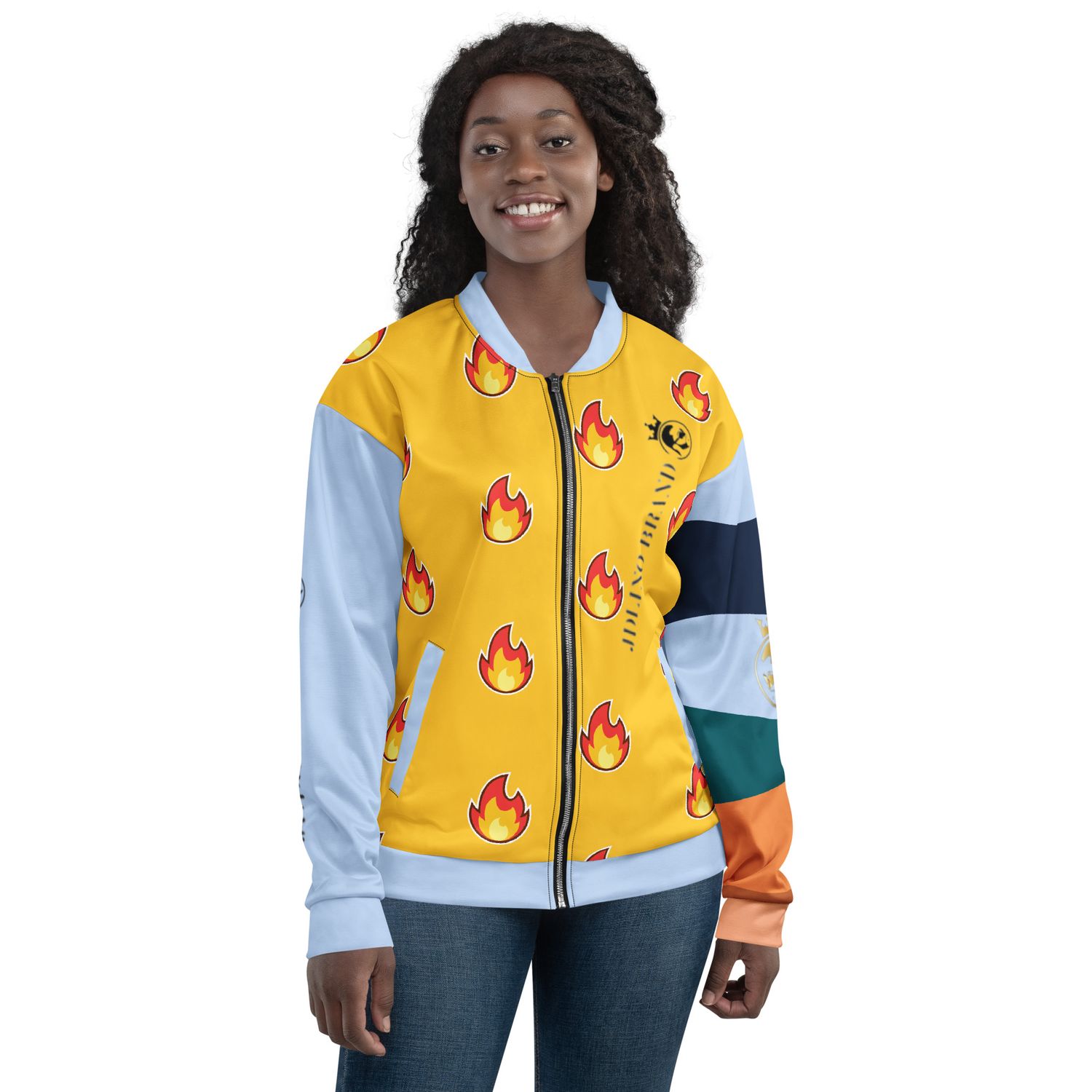 JdLino Brand Y Fire/ LB Unisex Bomber Jacket