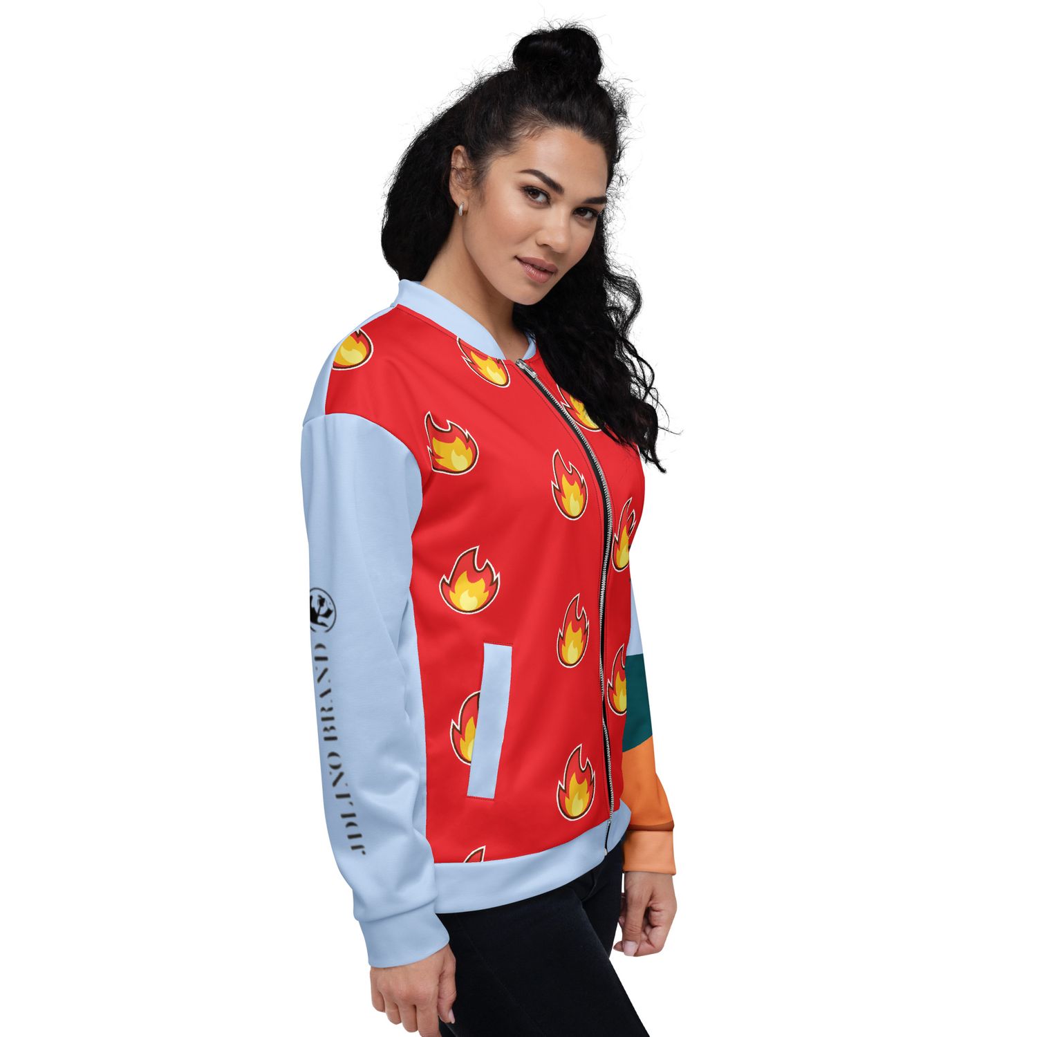JdLino Brand Fire R/LB Unisex Bomber Jacket