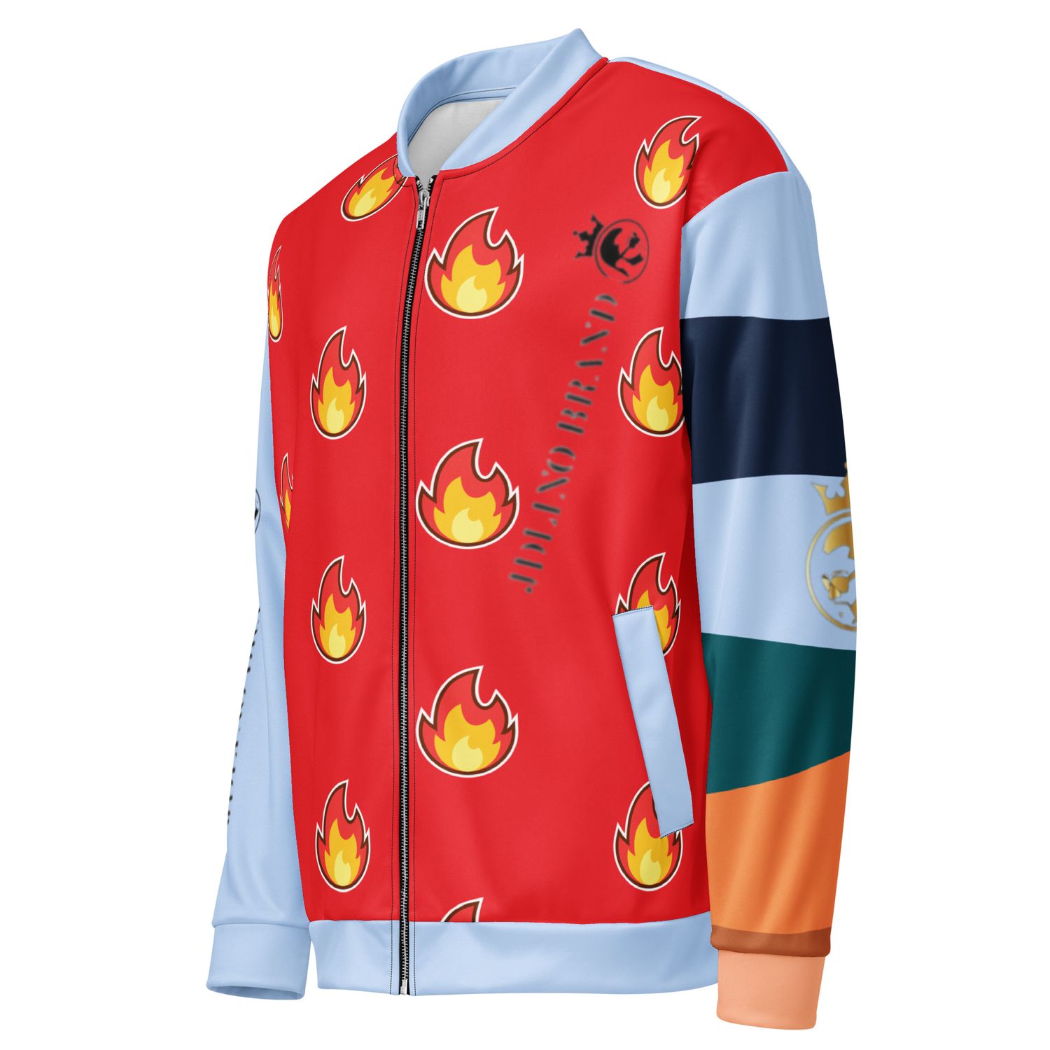 JdLino Brand Fire R/LB Unisex Bomber Jacket