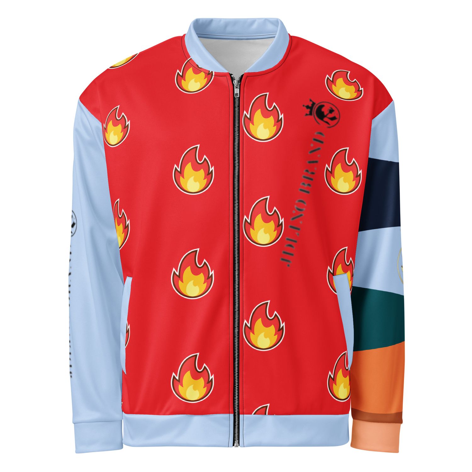 JdLino Brand Fire R/LB Unisex Bomber Jacket