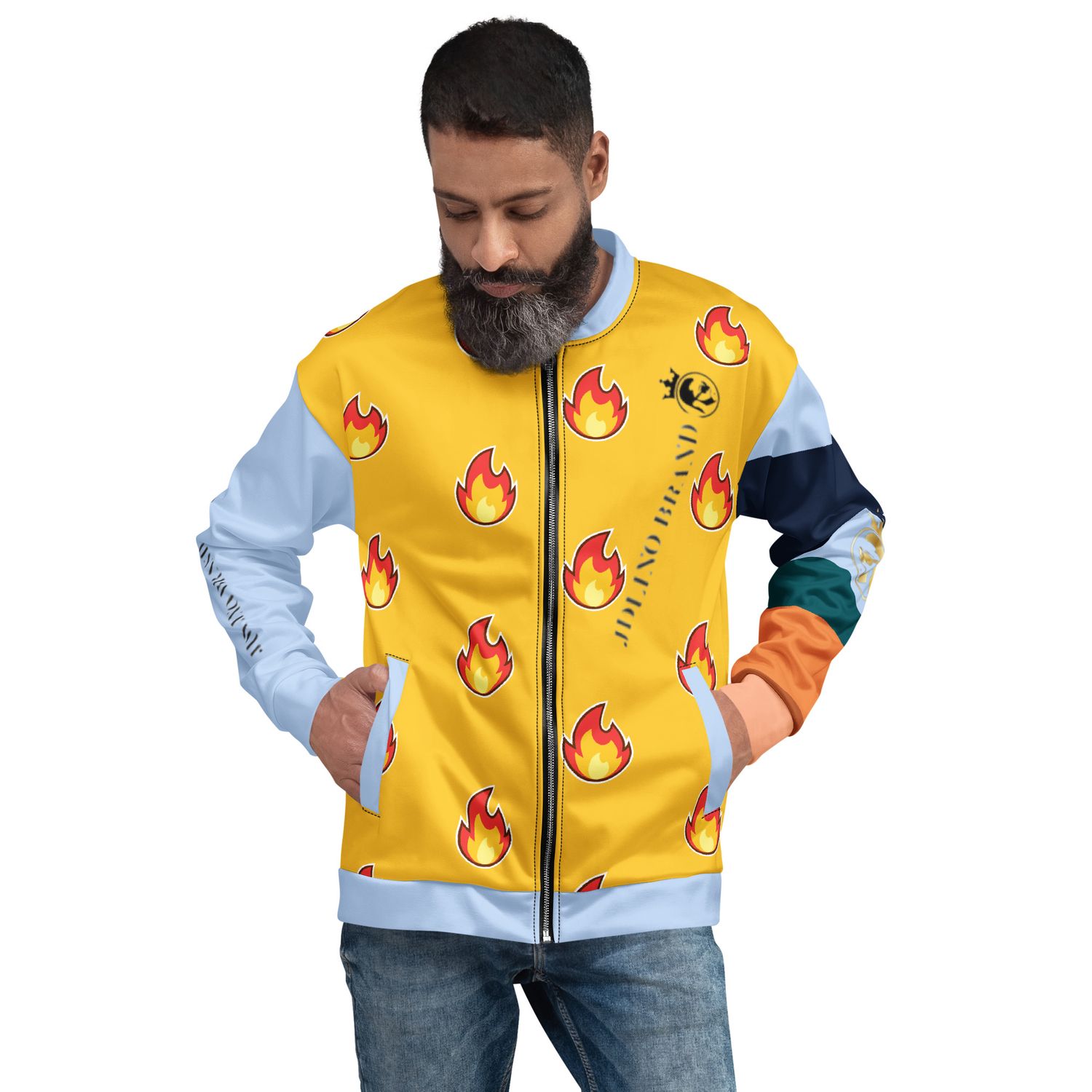 JdLino Brand Y Fire/ LB Unisex Bomber Jacket