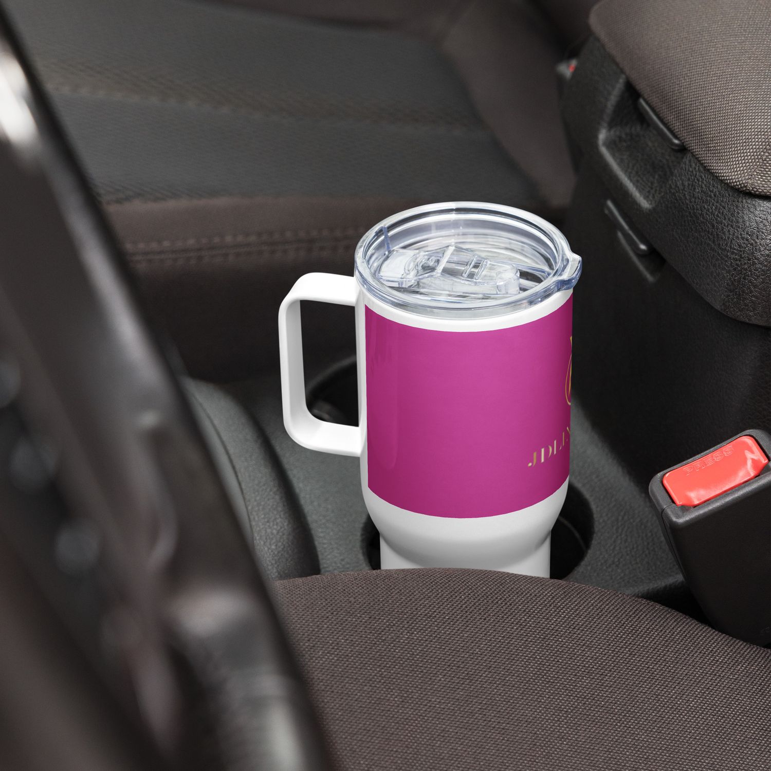 JdLino Brand P/W Travel mug with a handle