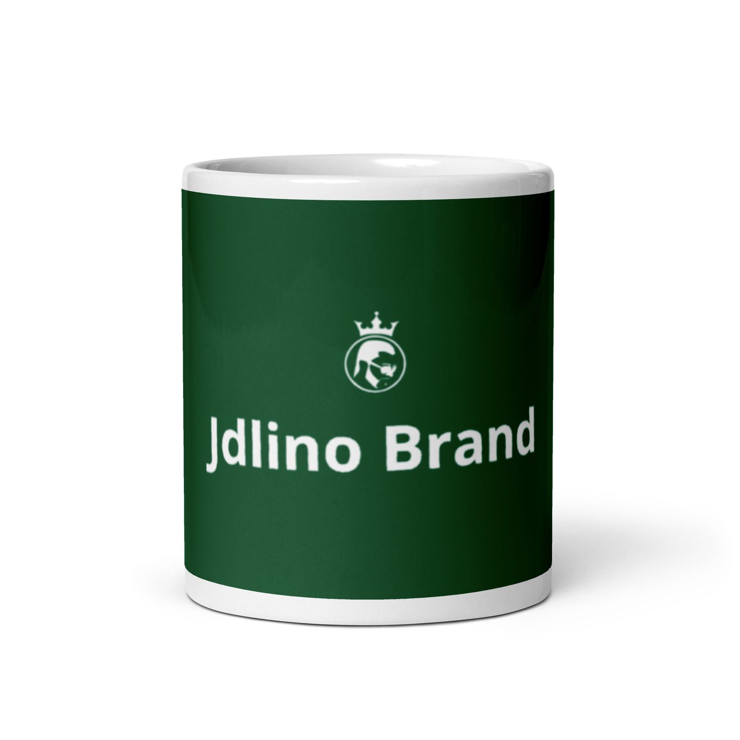 JdLino Brand Green and White glossy mug