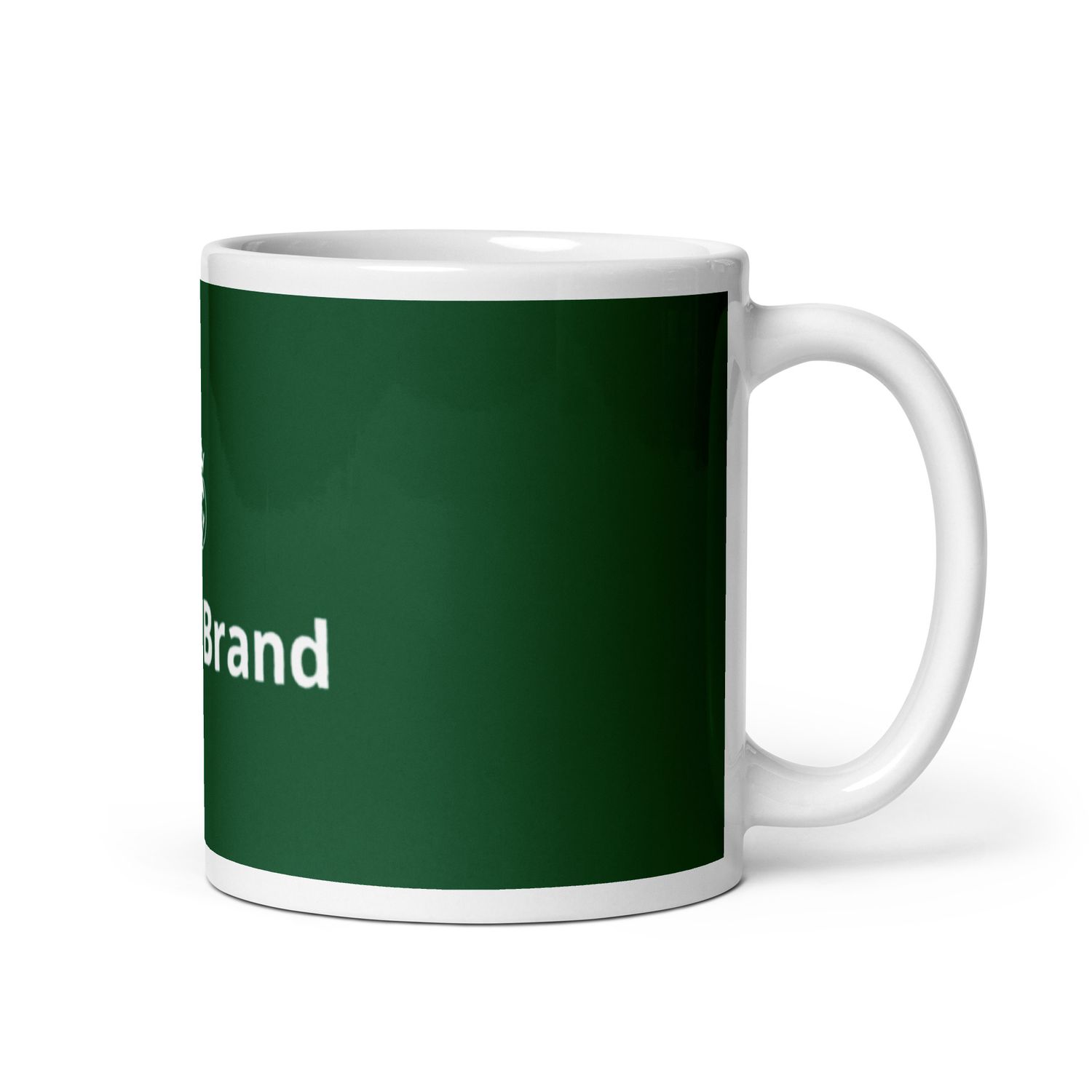 JdLino Brand Green and White glossy mug