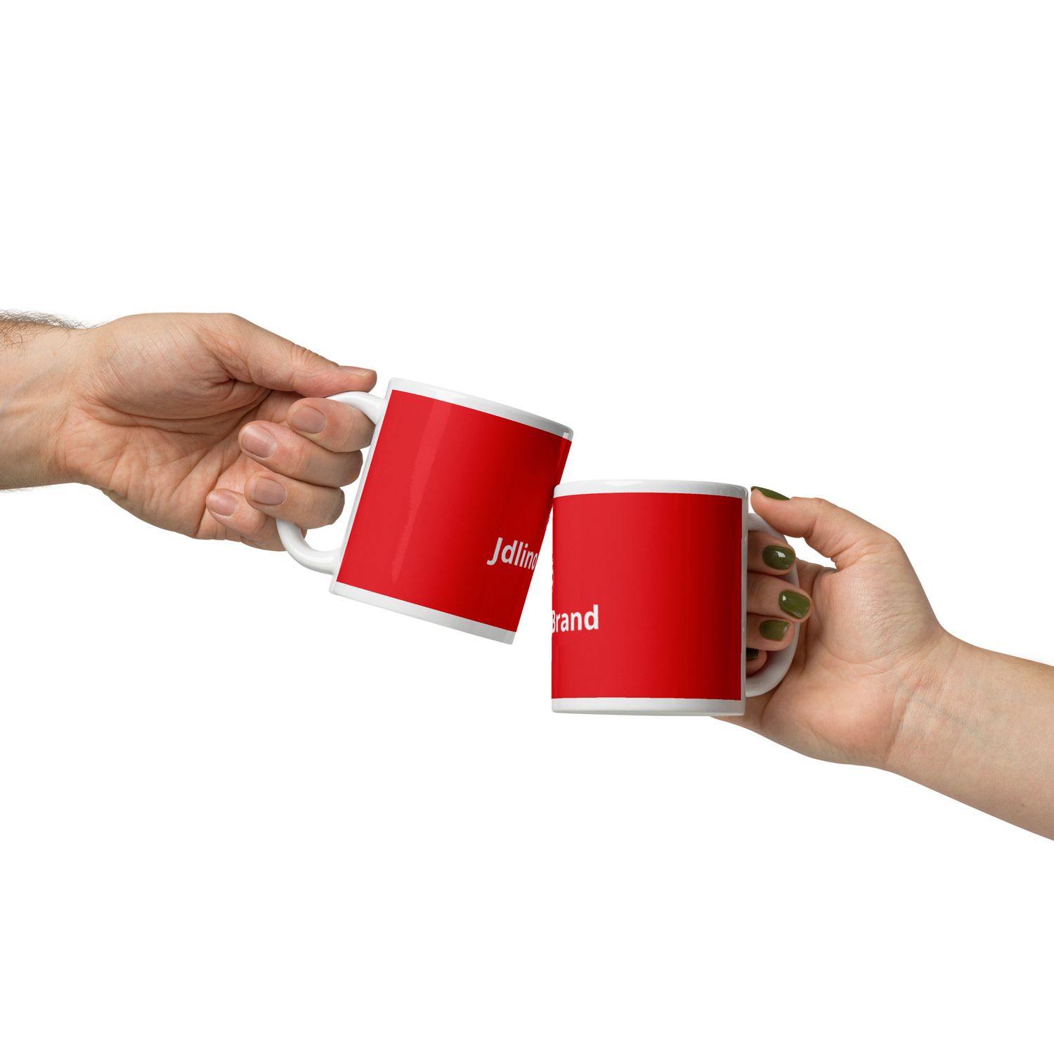 JdLino Brand Red and White glossy mug