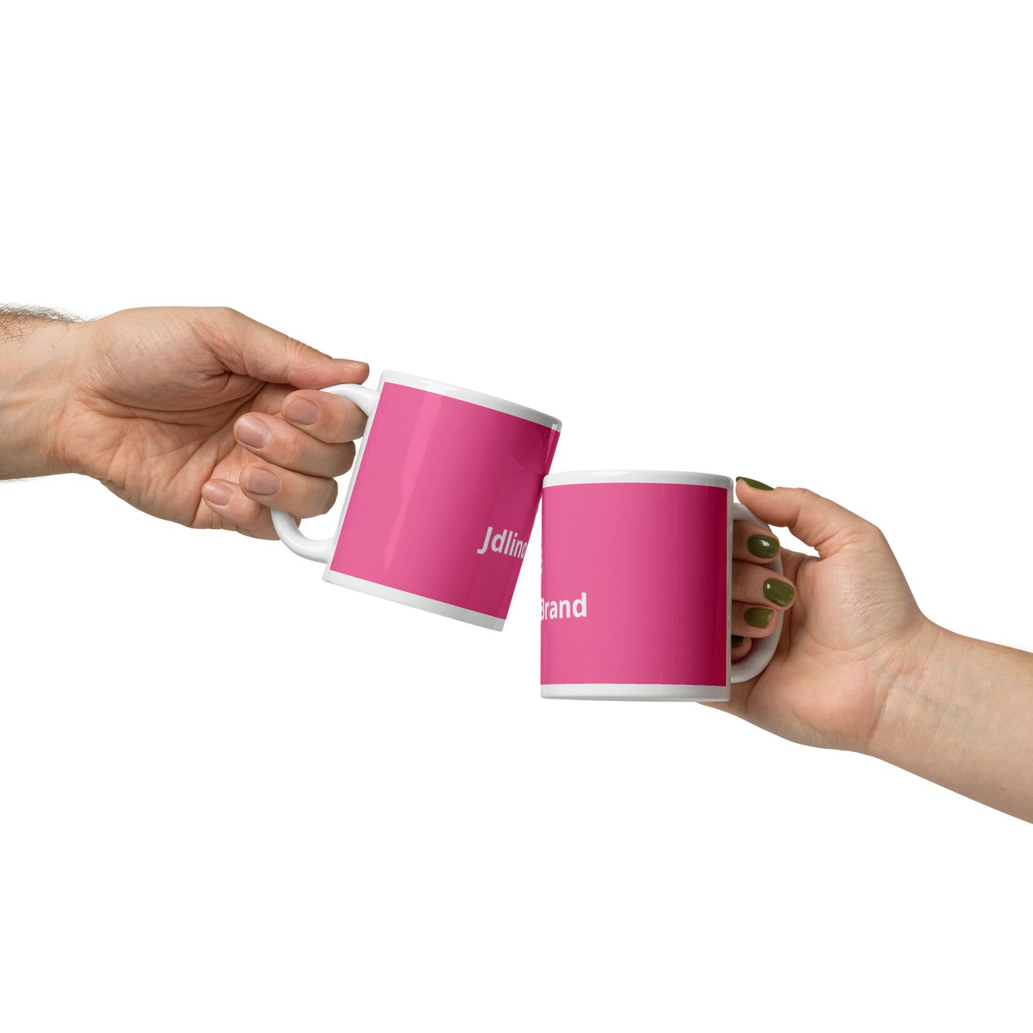 JdLino Brand Pink and White glossy mug