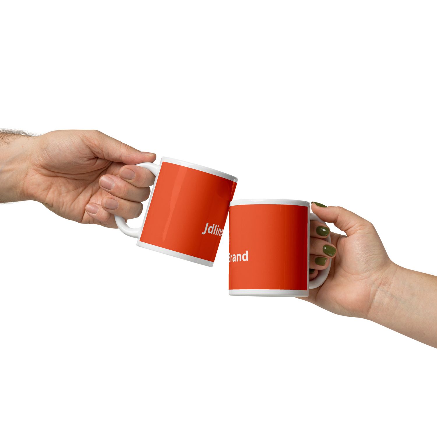 JdLino Brand Orange and White glossy mug