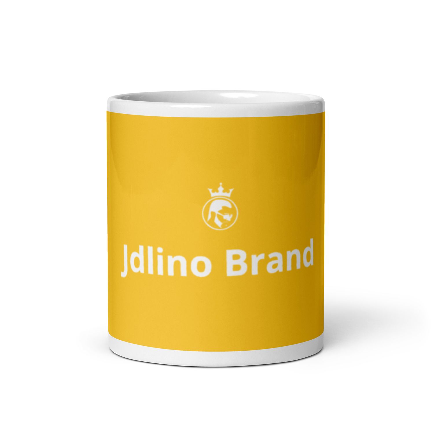 JdLino Brand Yellow and White glossy mug