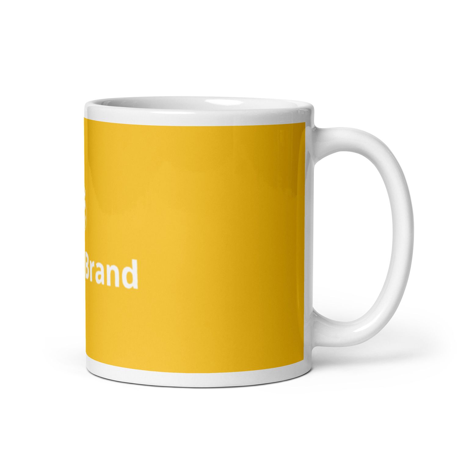 JdLino Brand Yellow and White glossy mug