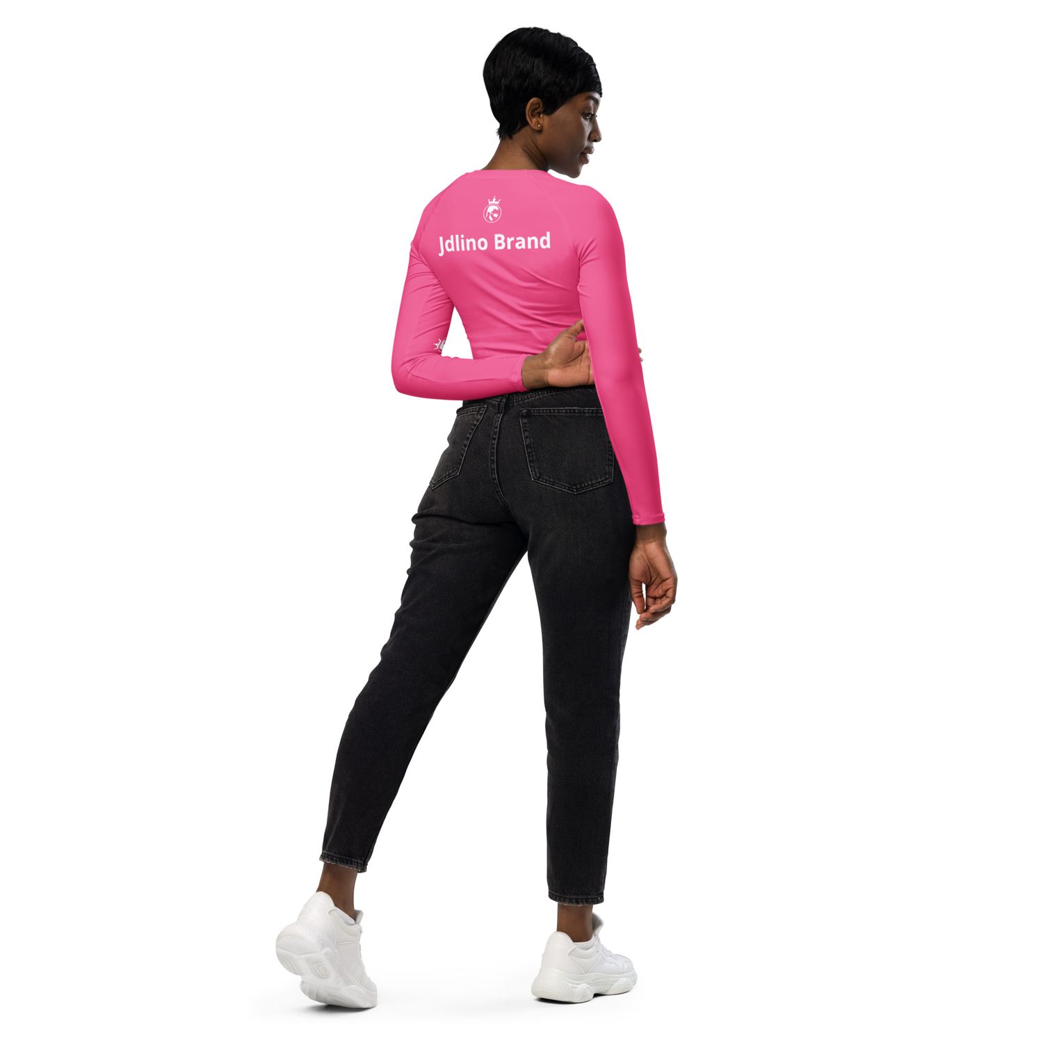 JdLino Brand P/W Recycled long-sleeve crop top
