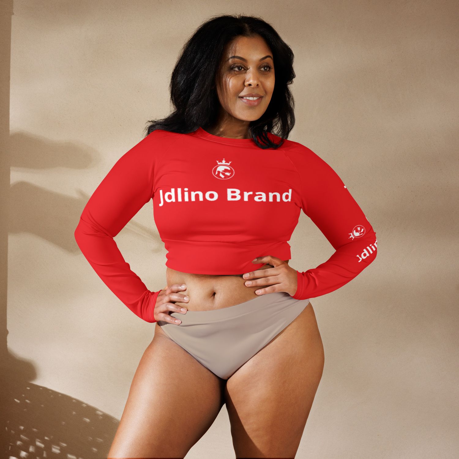 Jdlino Brand R/W Recycled long-sleeve crop top