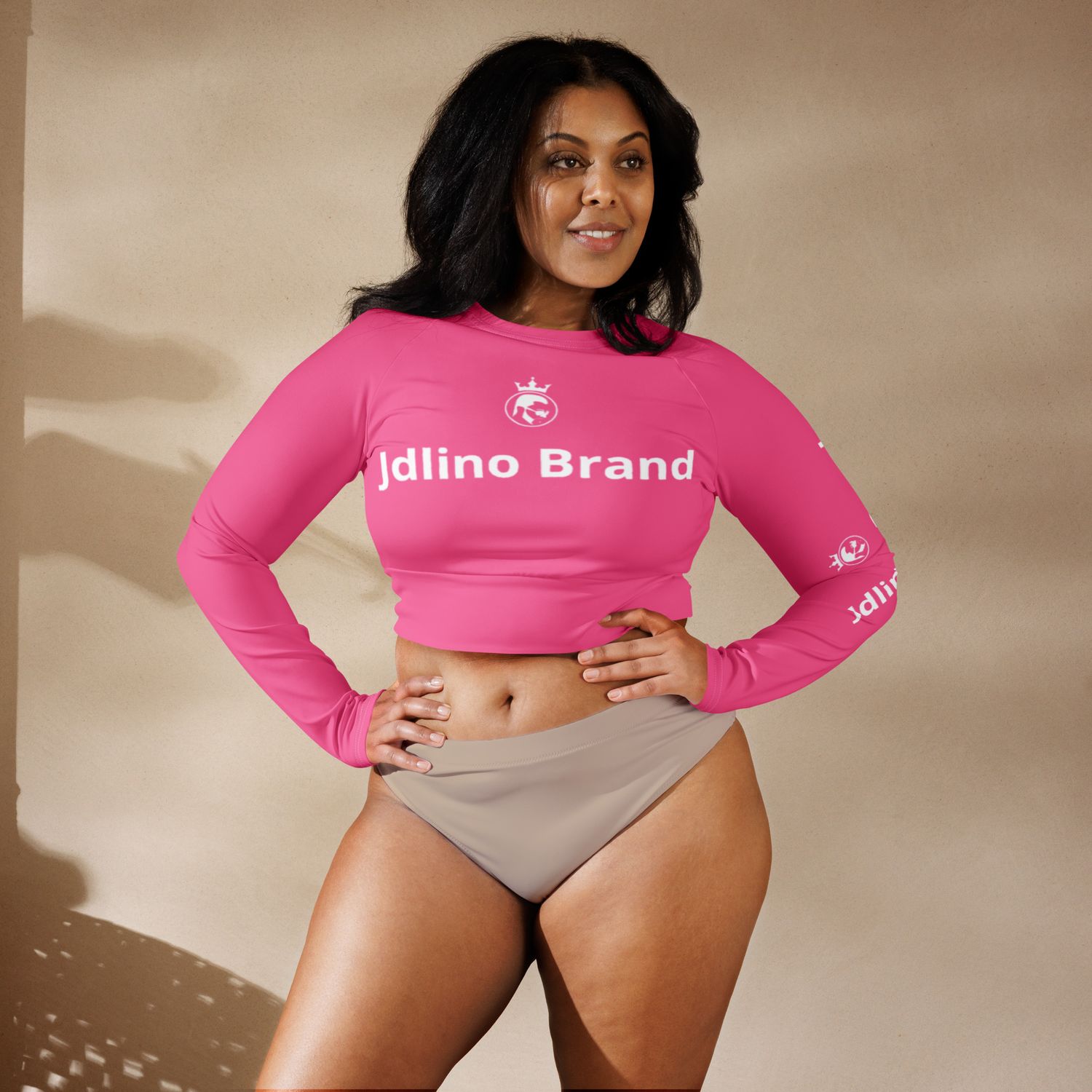 JdLino Brand P/W Recycled long-sleeve crop top