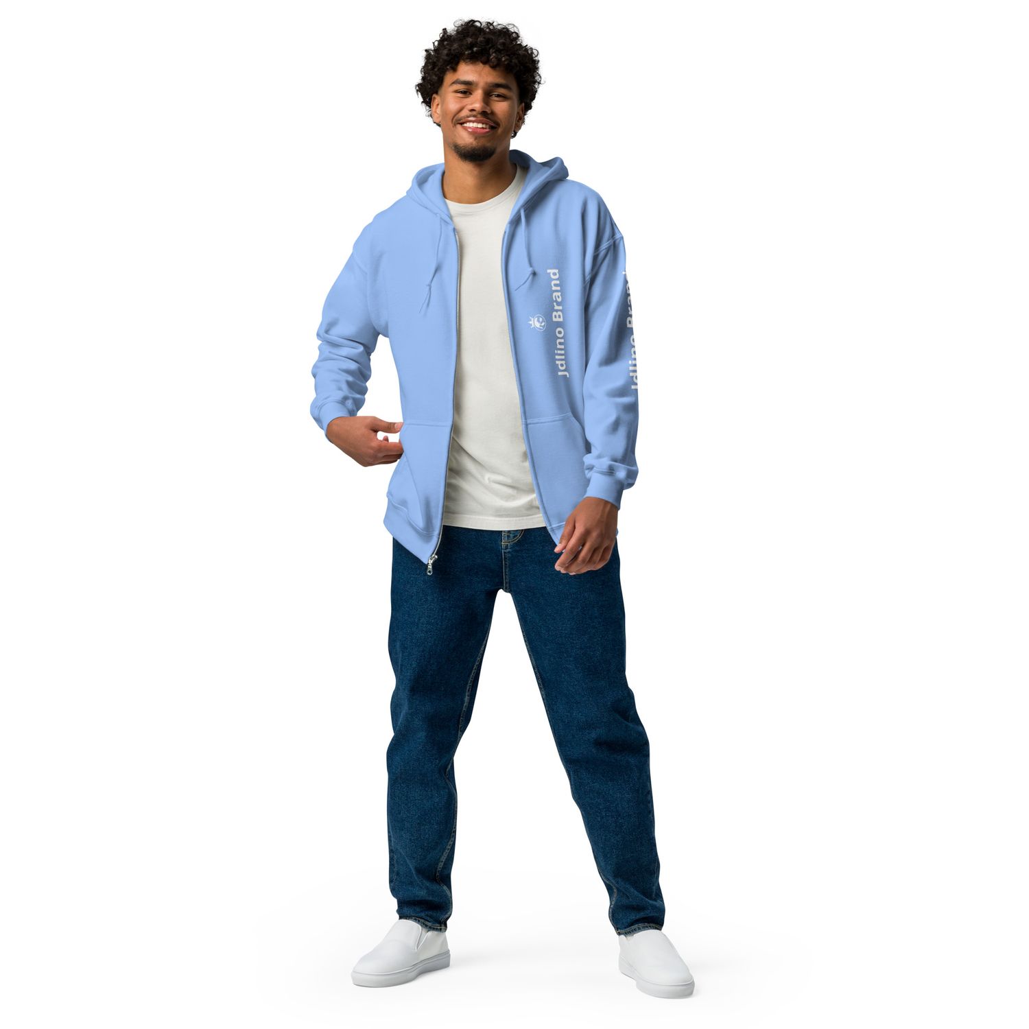 JdLino Brand LB/W Unisex heavy blend zip hoodie