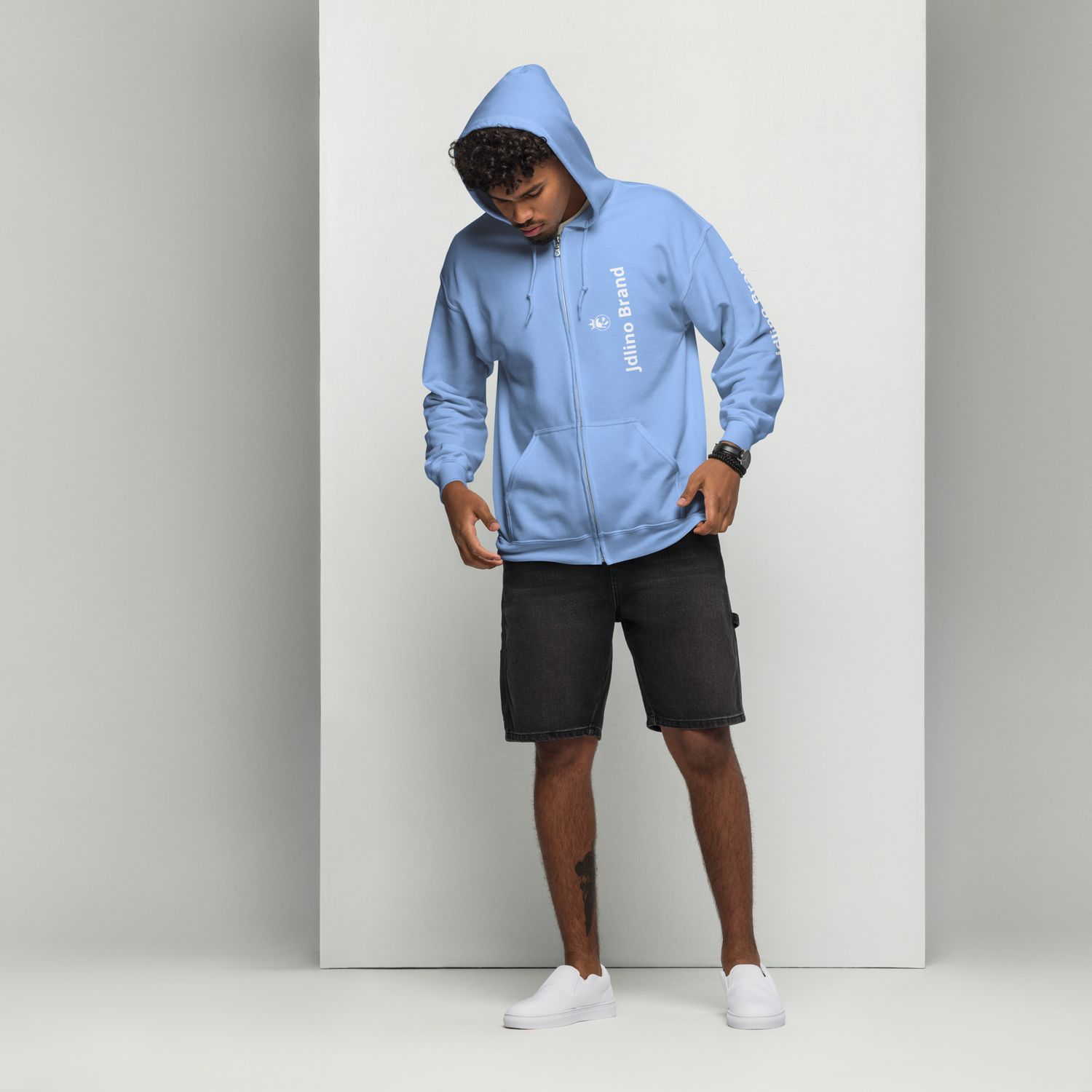 JdLino Brand LB/W Unisex heavy blend zip hoodie