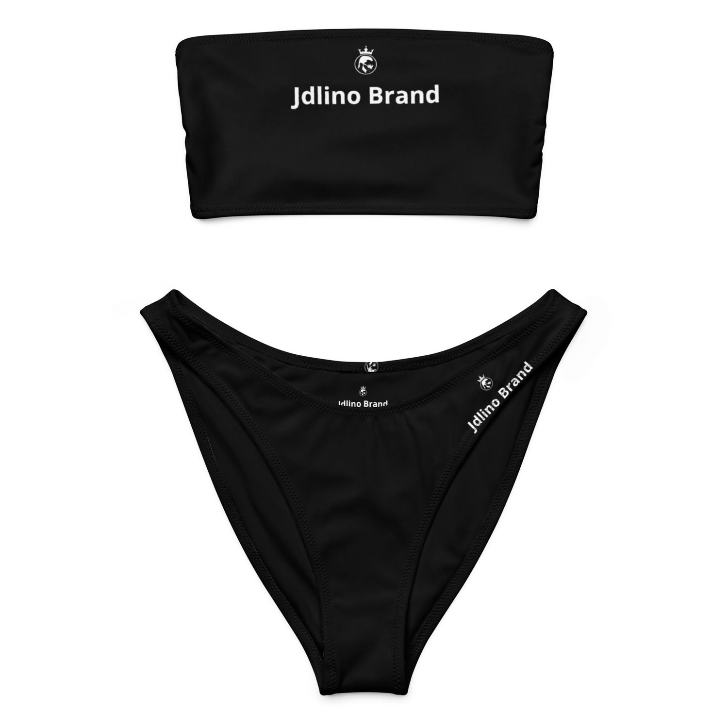 JdLino Brand B/W Recycled bandeau bikini