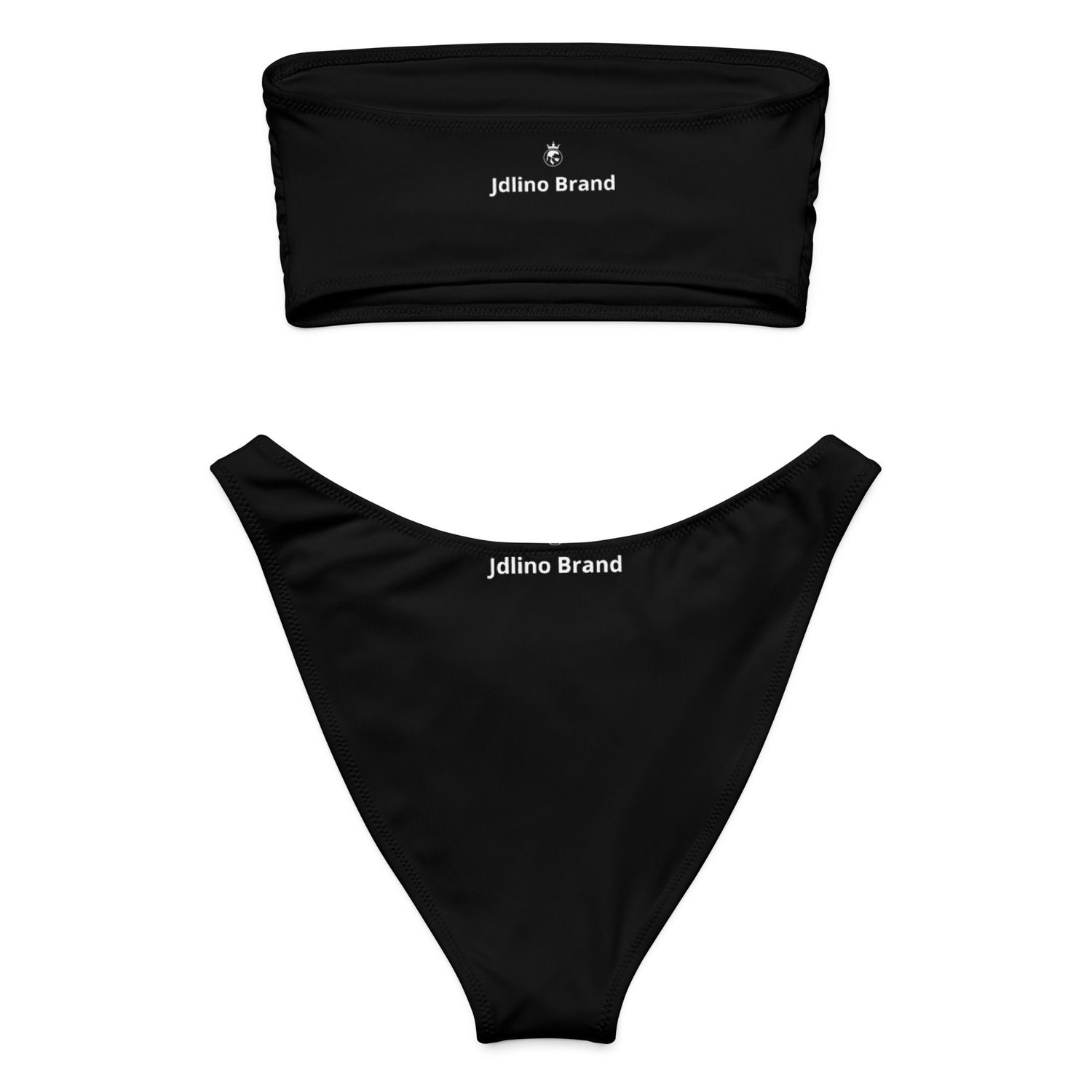 JdLino Brand B/W Recycled bandeau bikini