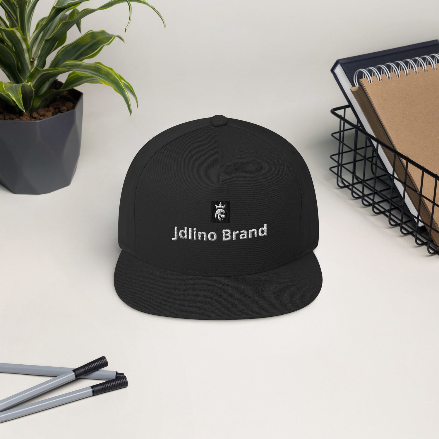 JdLino Brand B/W Flat Bill Cap