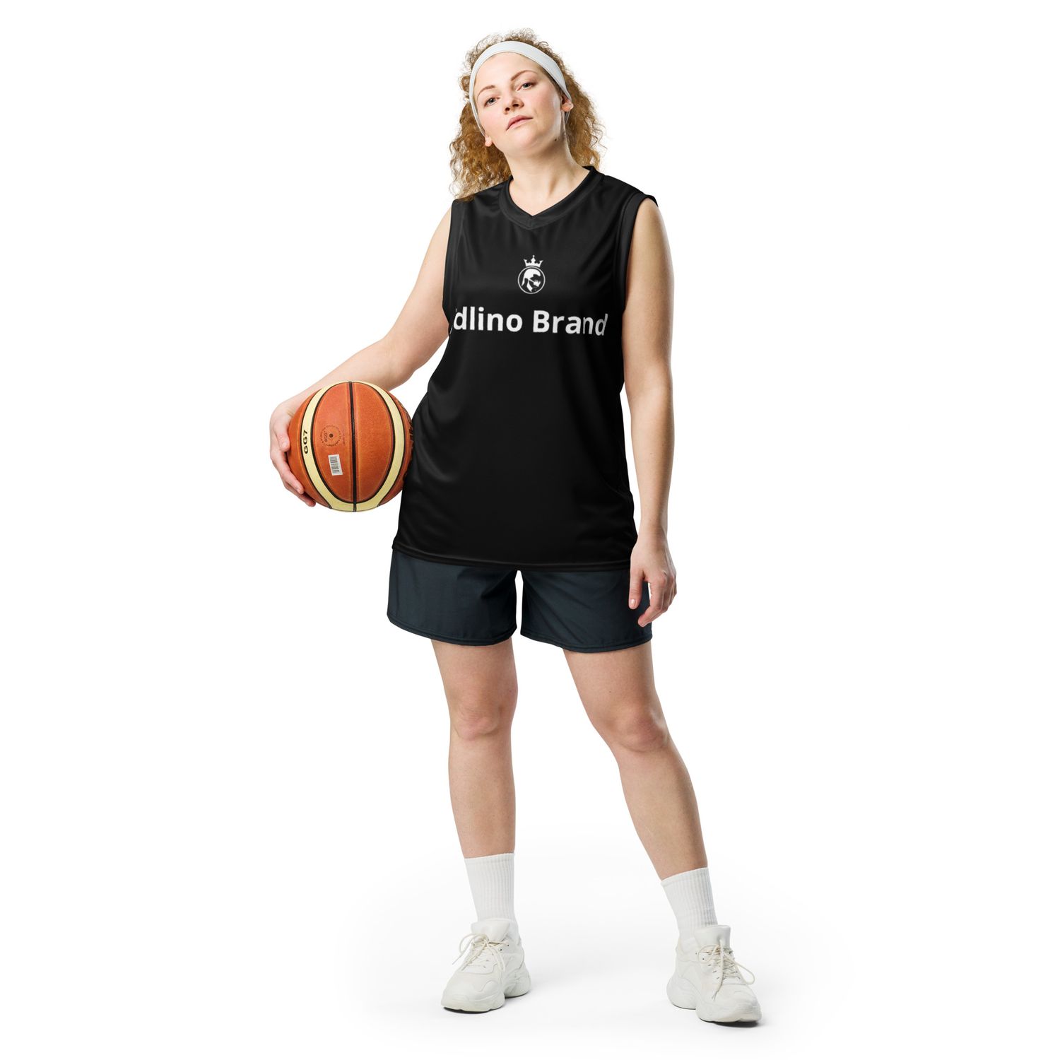 JdLino Brand B/W Recycled unisex basketball jersey