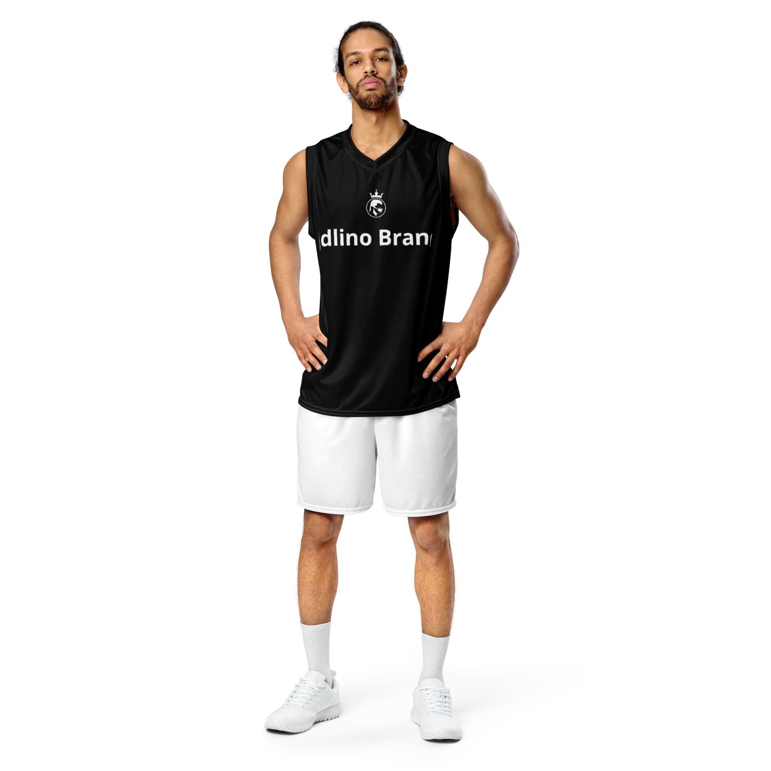 JdLino Brand B/W Recycled unisex basketball jersey