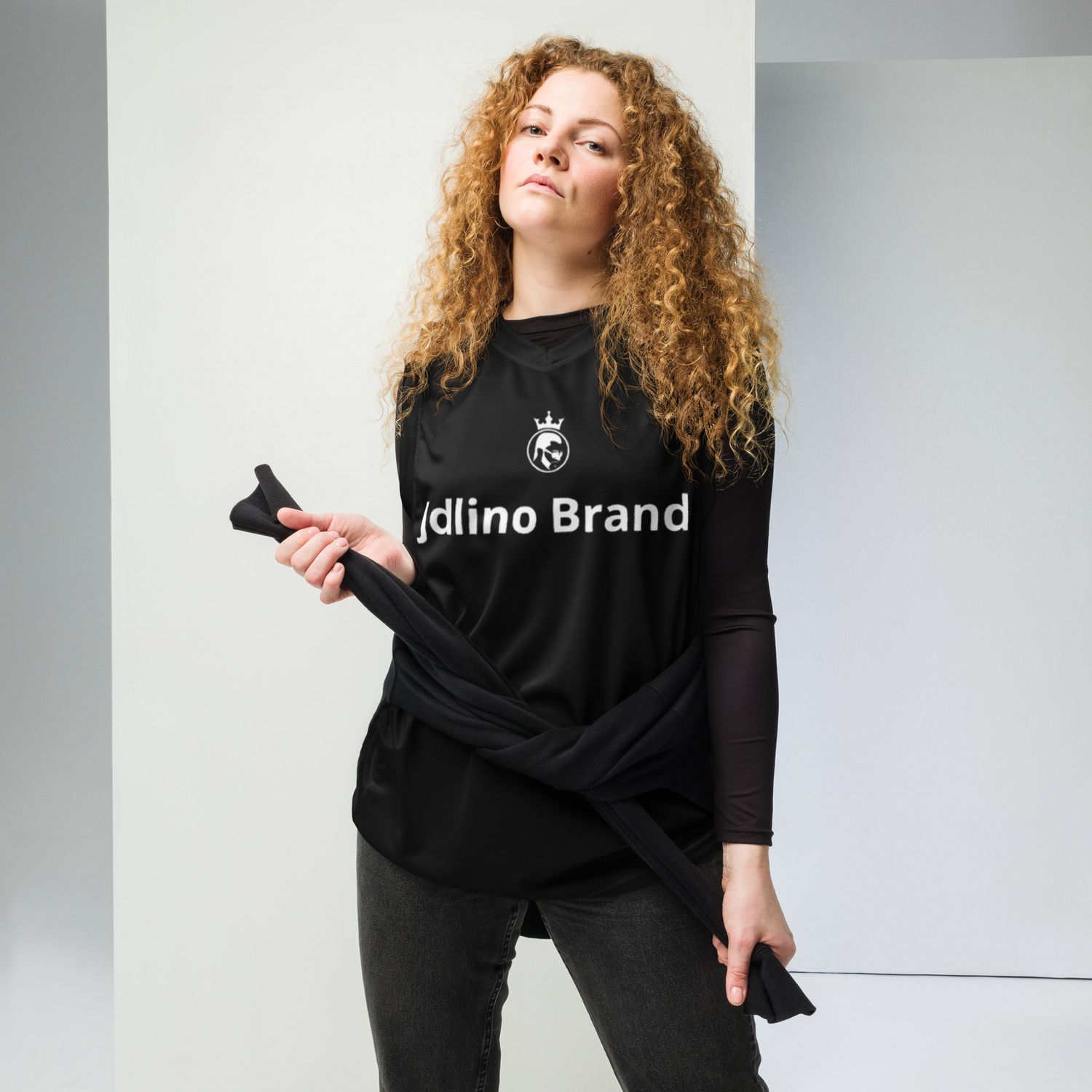 JdLino Brand B/W Recycled unisex basketball jersey