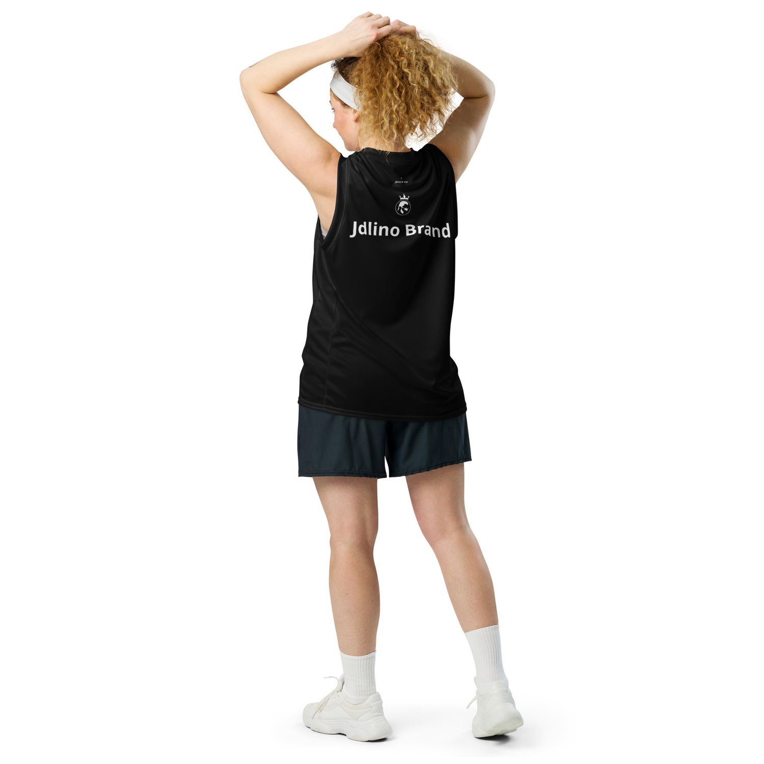 JdLino Brand B/W Recycled unisex basketball jersey