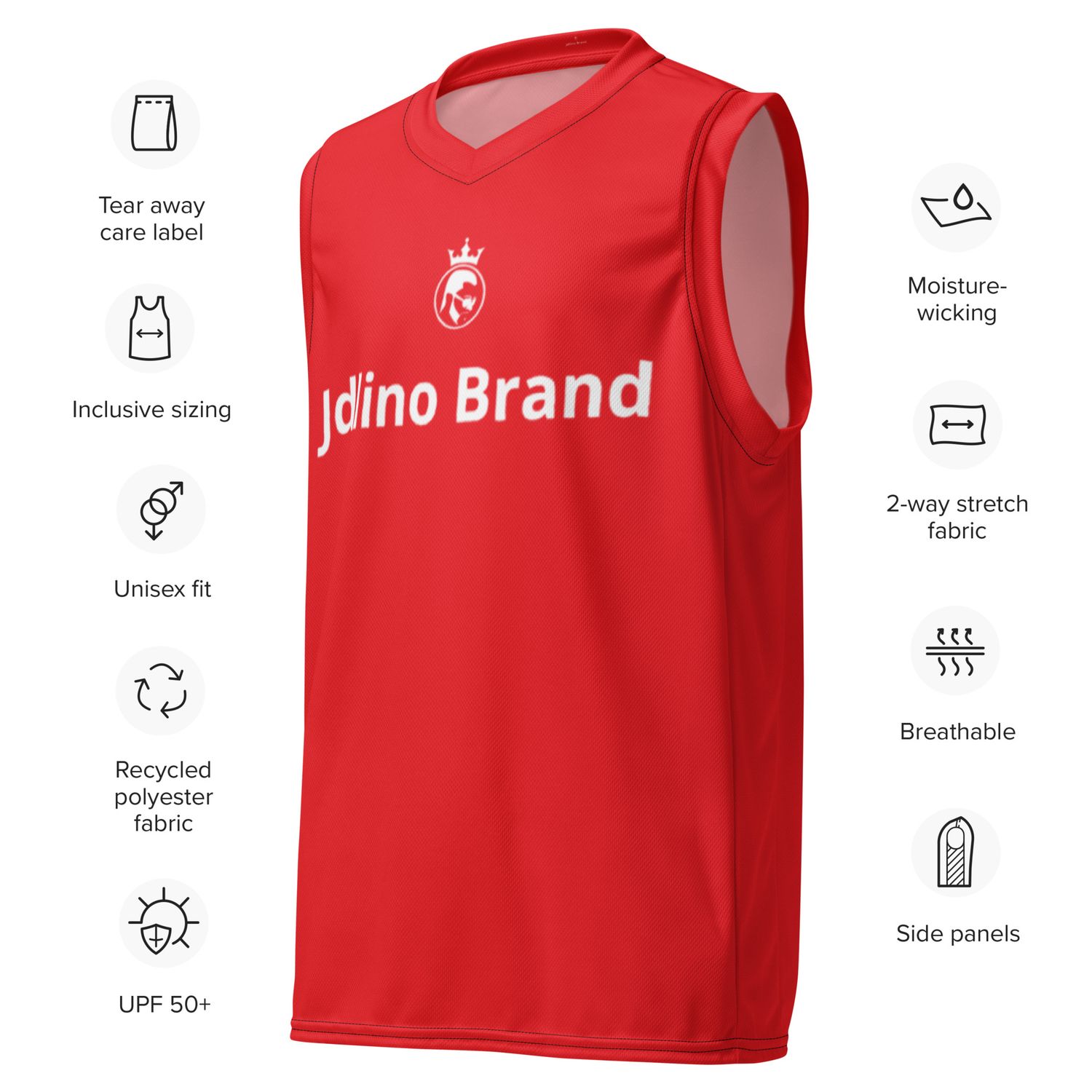 jdLino Brand R/W Recycled unisex basketball jersey