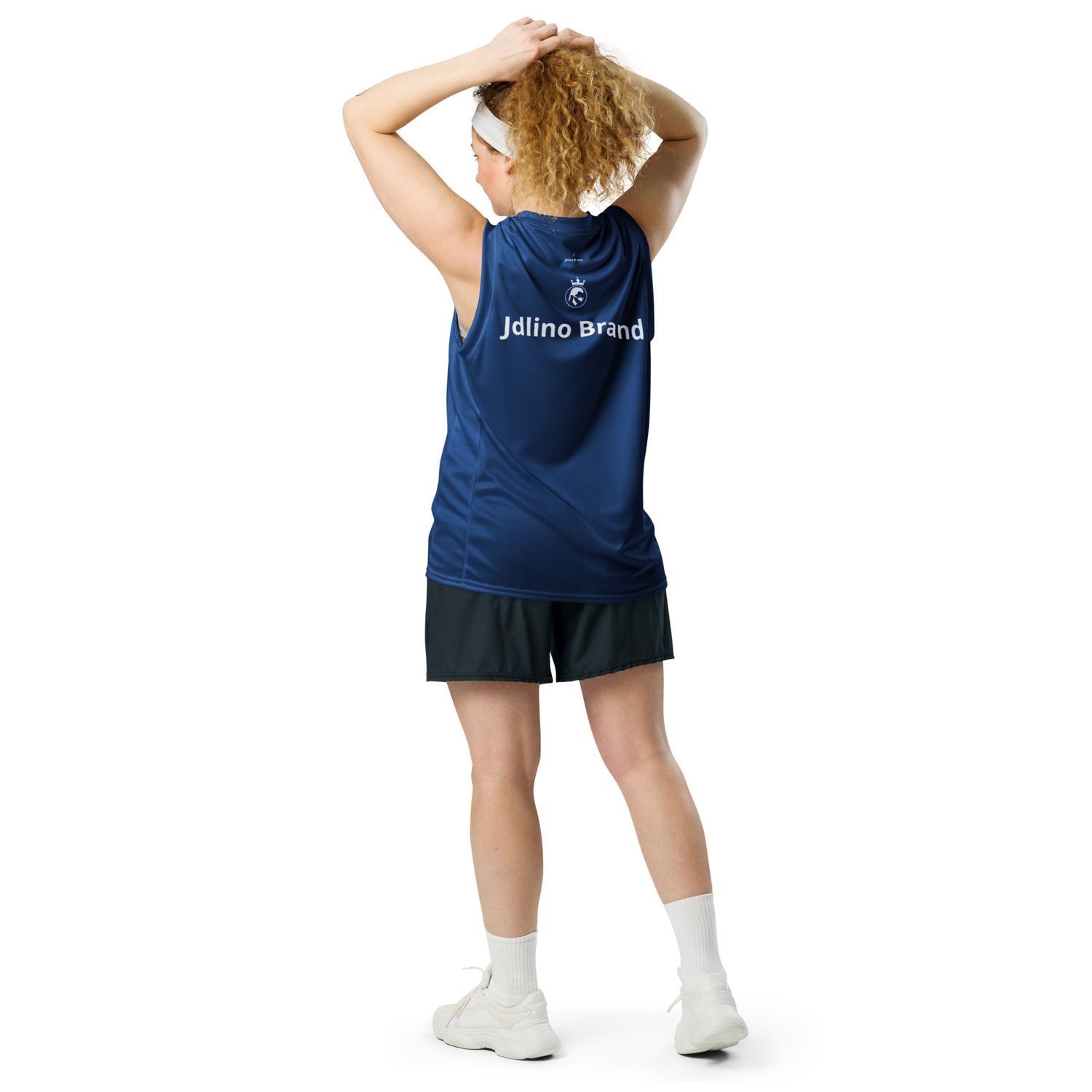 JdLino Brand B/W Recycled unisex basketball jersey