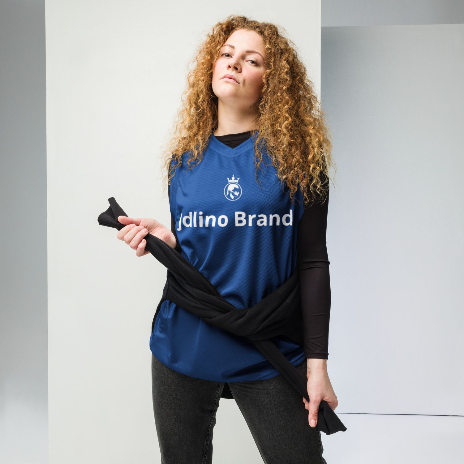 JdLino Brand B/W Recycled unisex basketball jersey