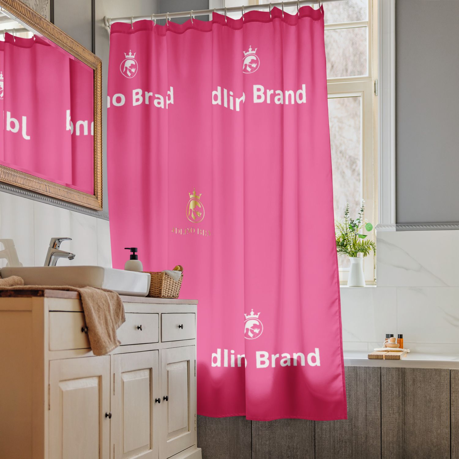 JdLino Brand P/W/G Shower curtain