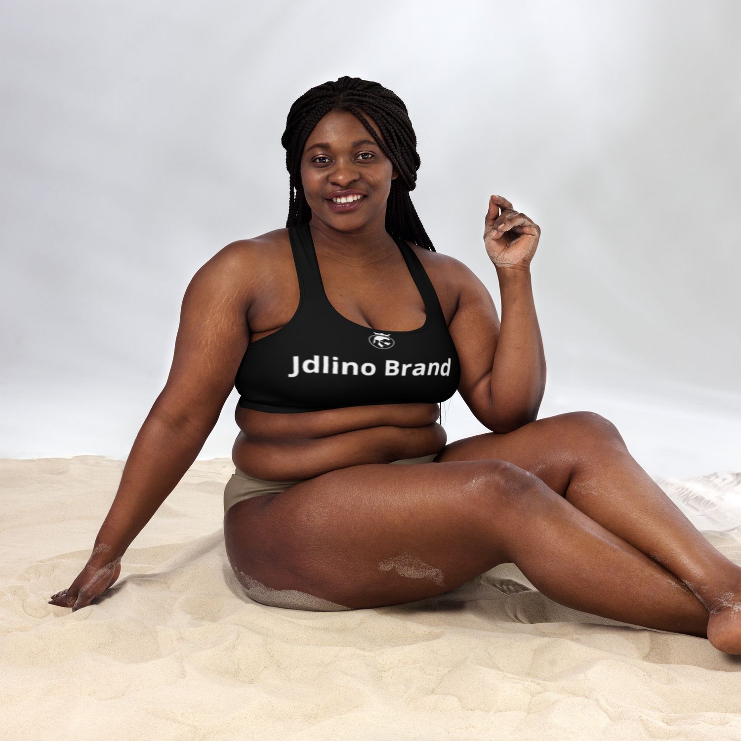 JdLino Brand B/W Padded Sports Bra