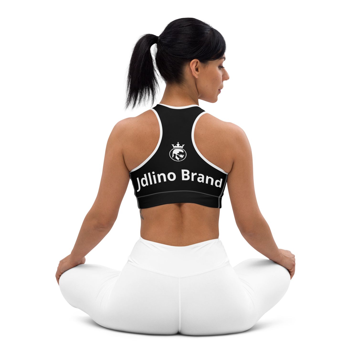 JdLino Brand B/W Padded Sports Bra