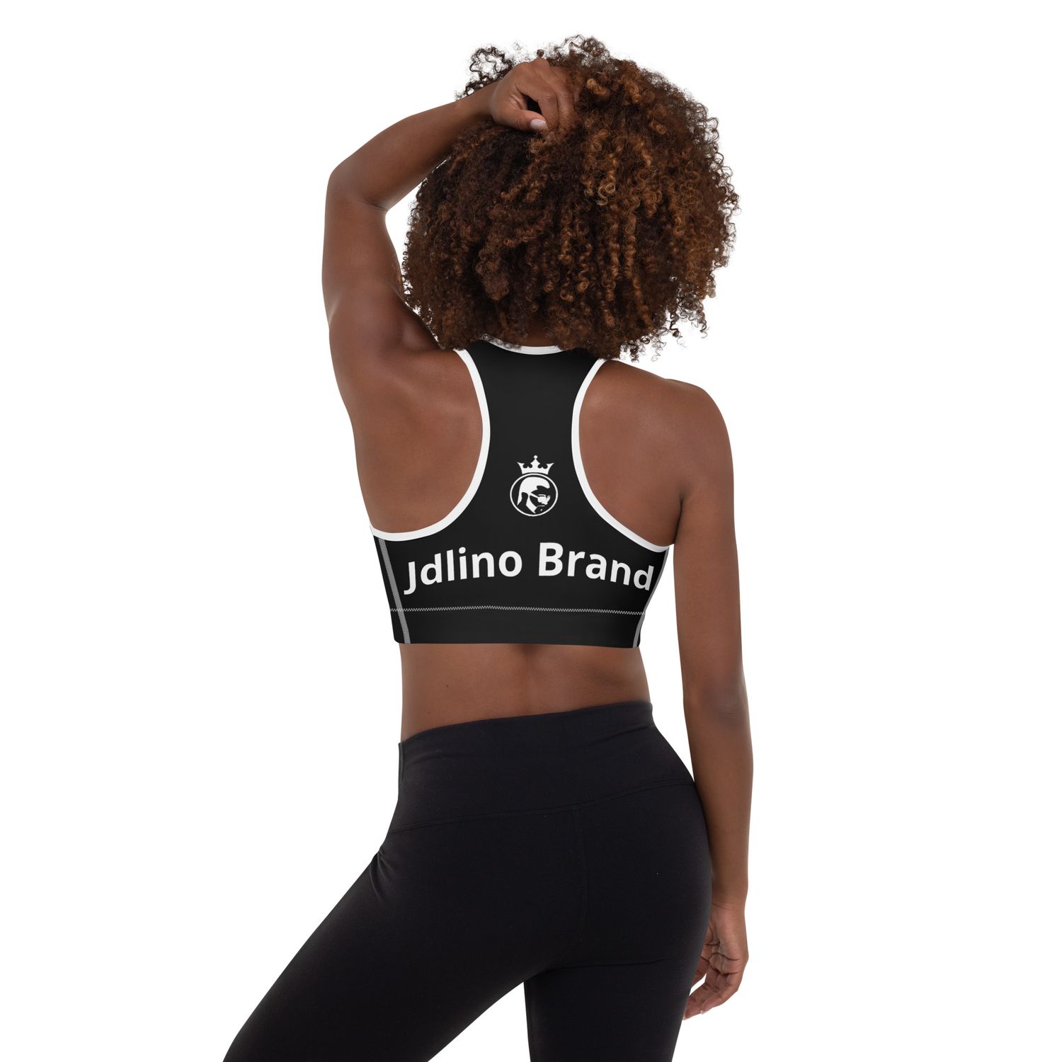 JdLino Brand B/W Padded Sports Bra