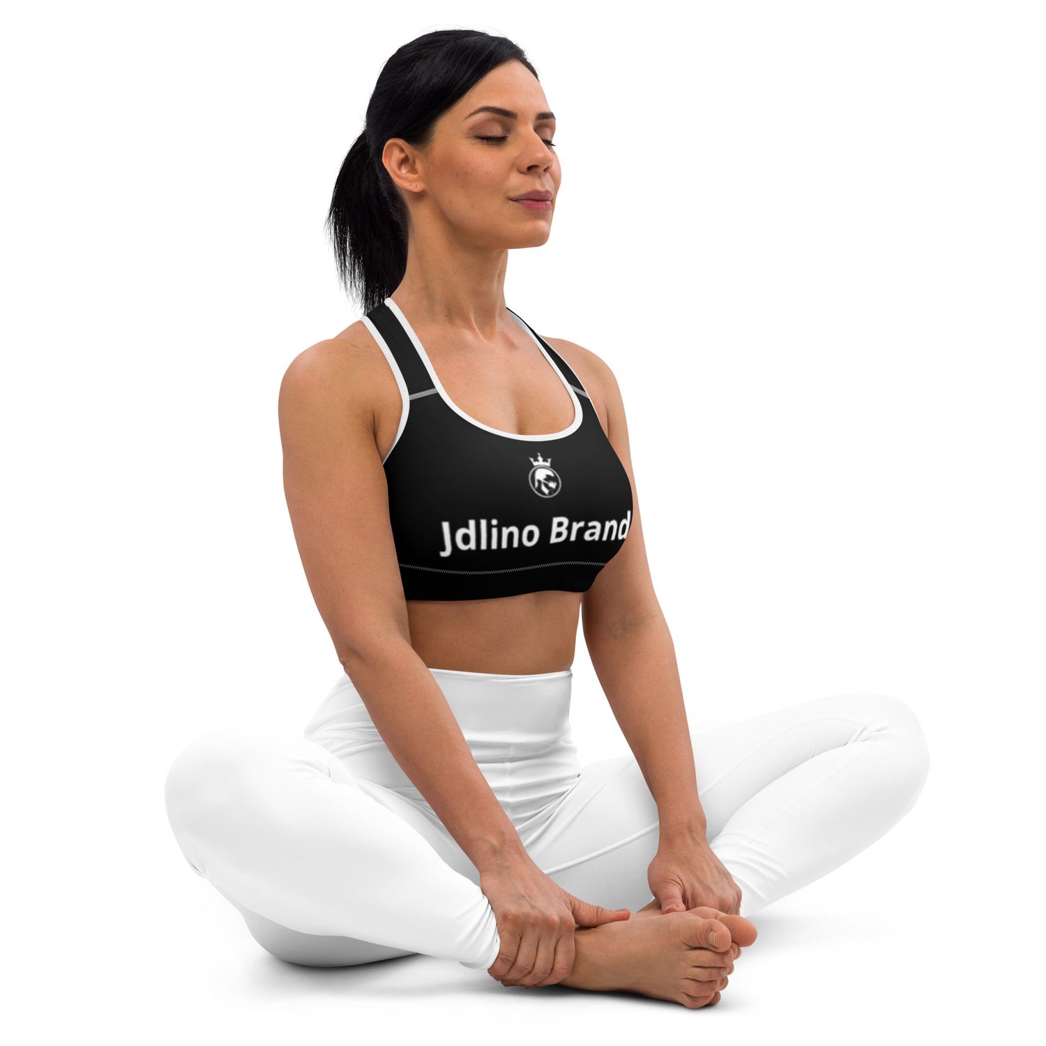 JdLino Brand B/W Padded Sports Bra