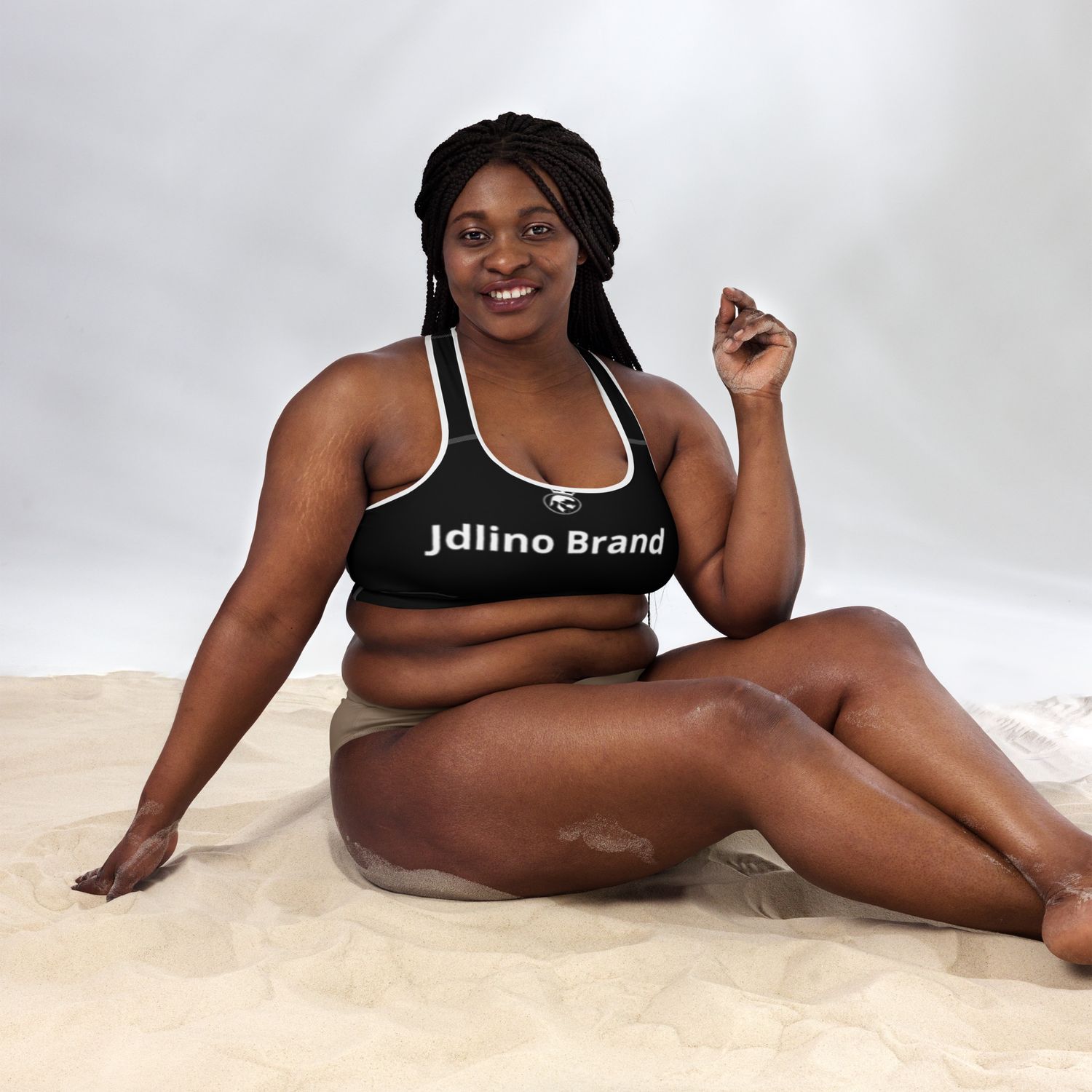 JdLino Brand B/W Padded Sports Bra